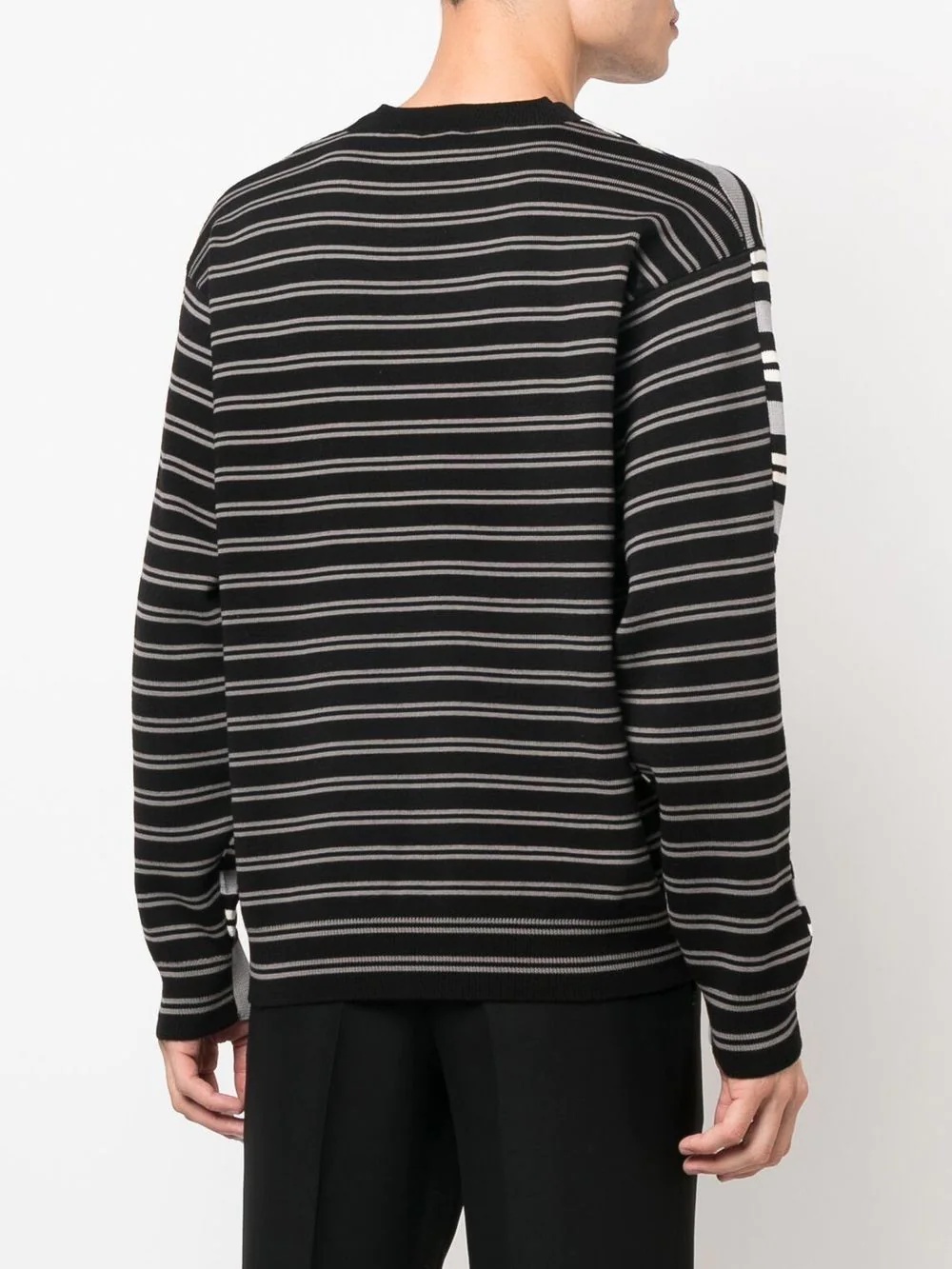 floral-embroidered striped jumper - 4