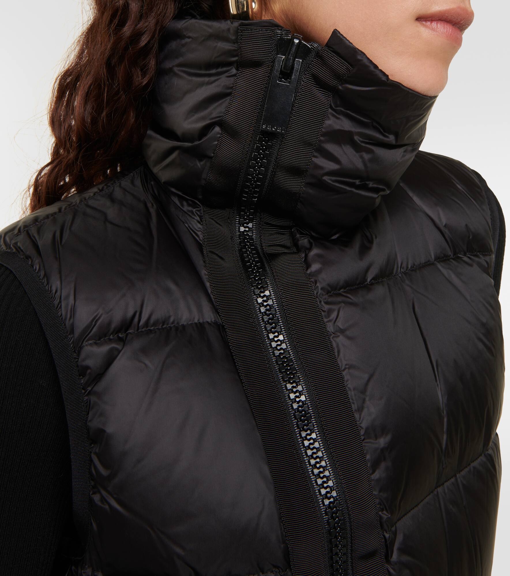 Asymmetric quilted down vest - 4