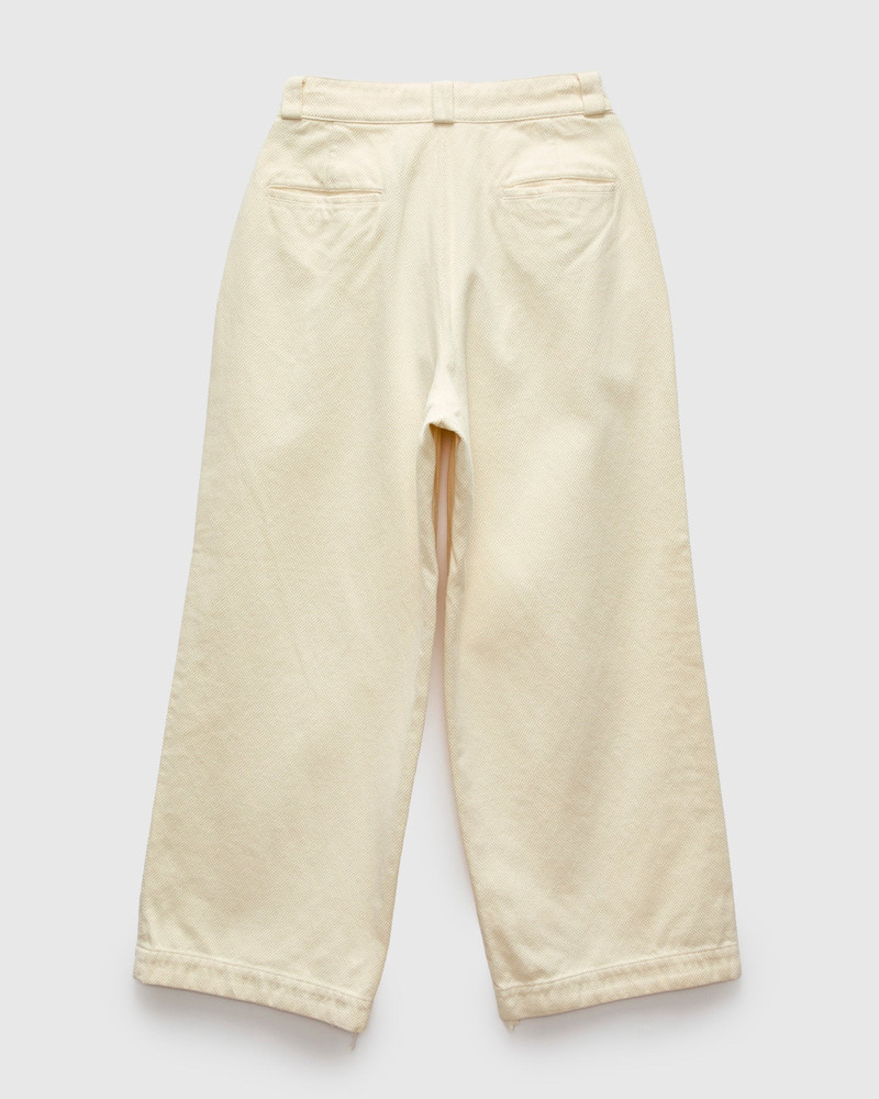Blue Blue Japan Fine Sashiko Wide Tucked Pants in Natural outlook