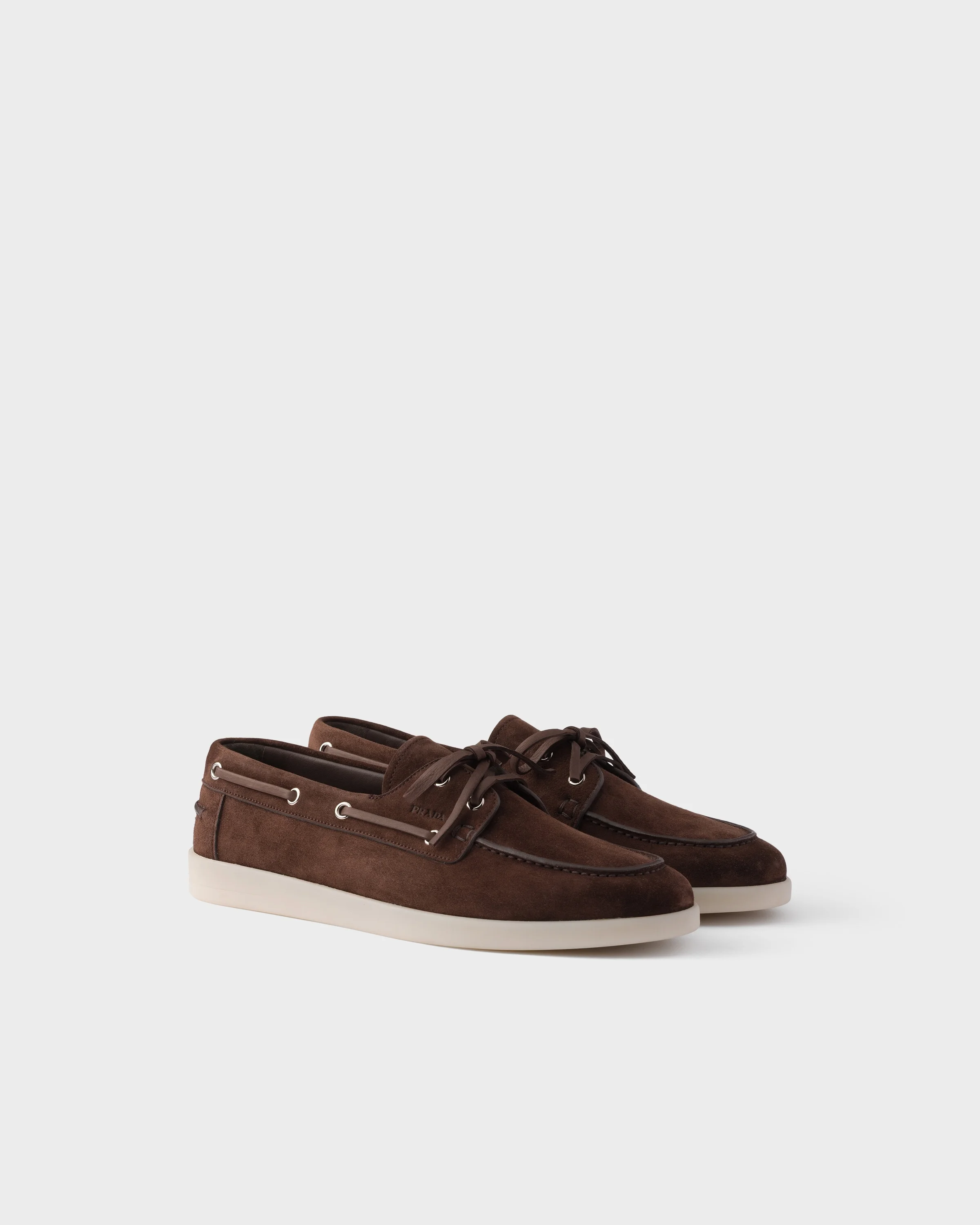 Suede boat shoes with laces - 1