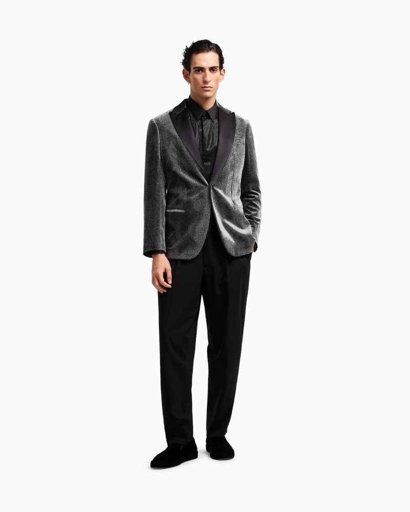 GIORGIO’S SINGLE-BREASTED TUXEDO JACKET IN MICRO DEVORÉ VELVET 2