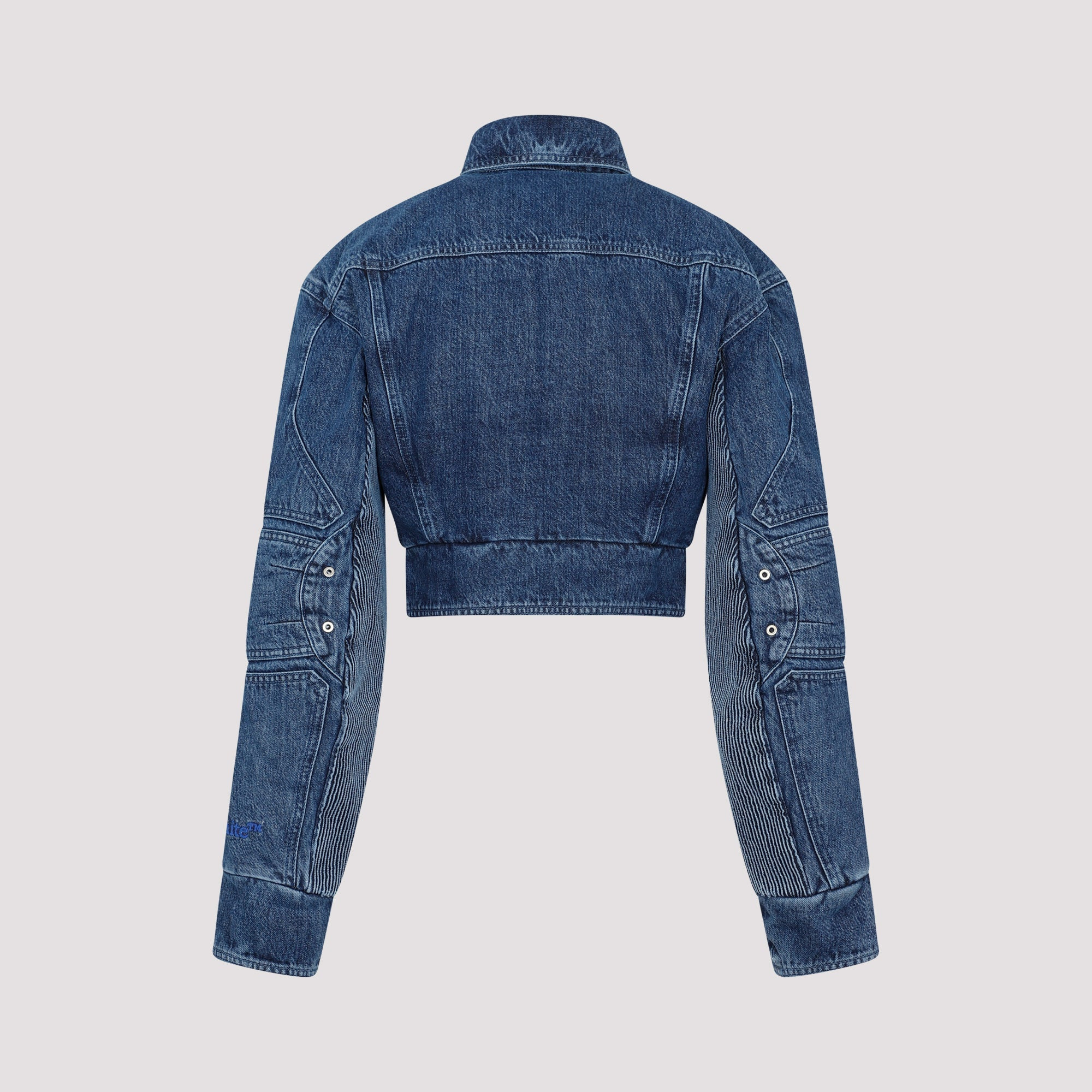 Off White Motorcycle Hole Crop Jacket Women - 2