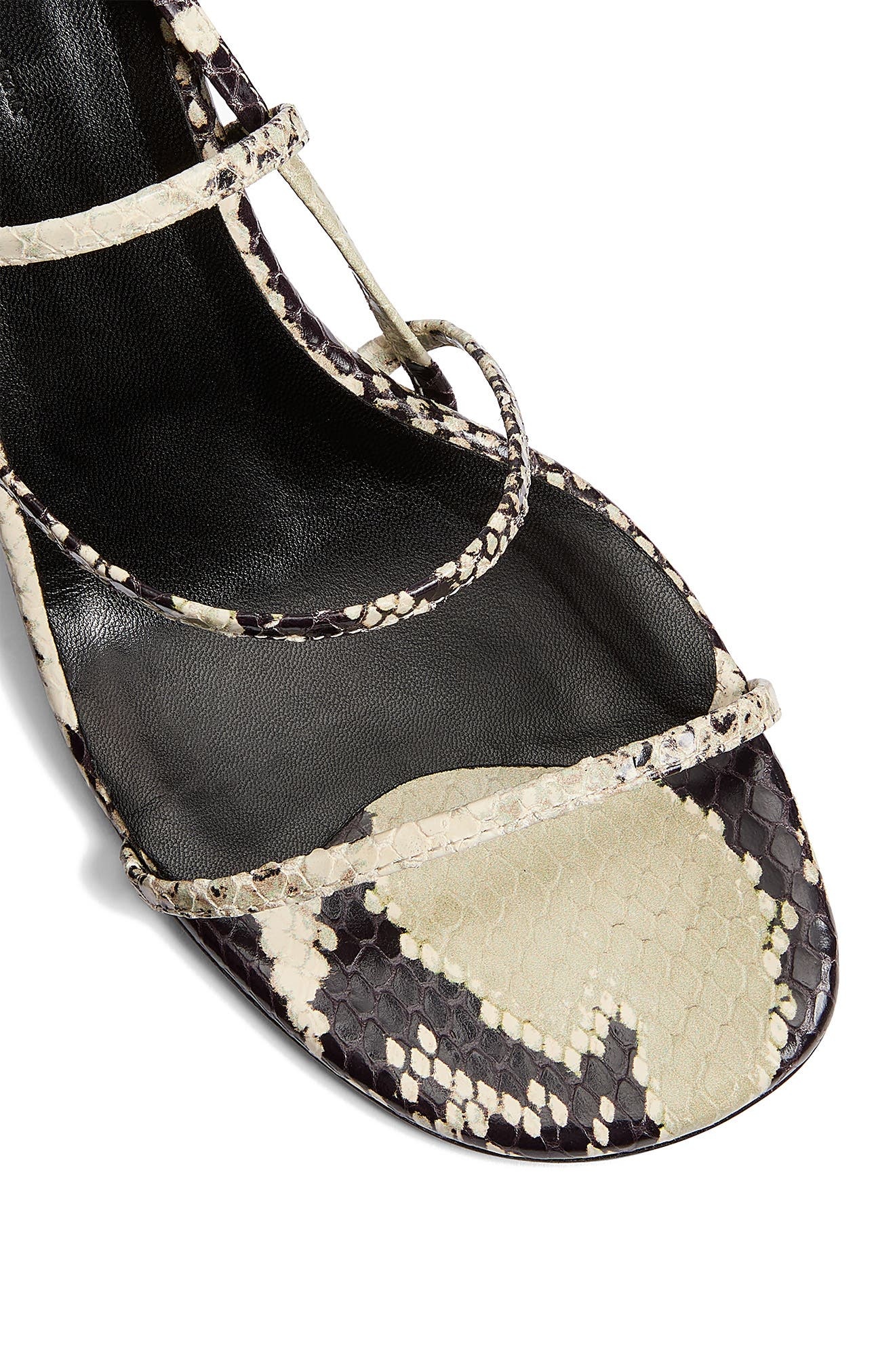 Khaite Loop Snakeskin Embossed Sandal in Natural at Nordstrom - 4