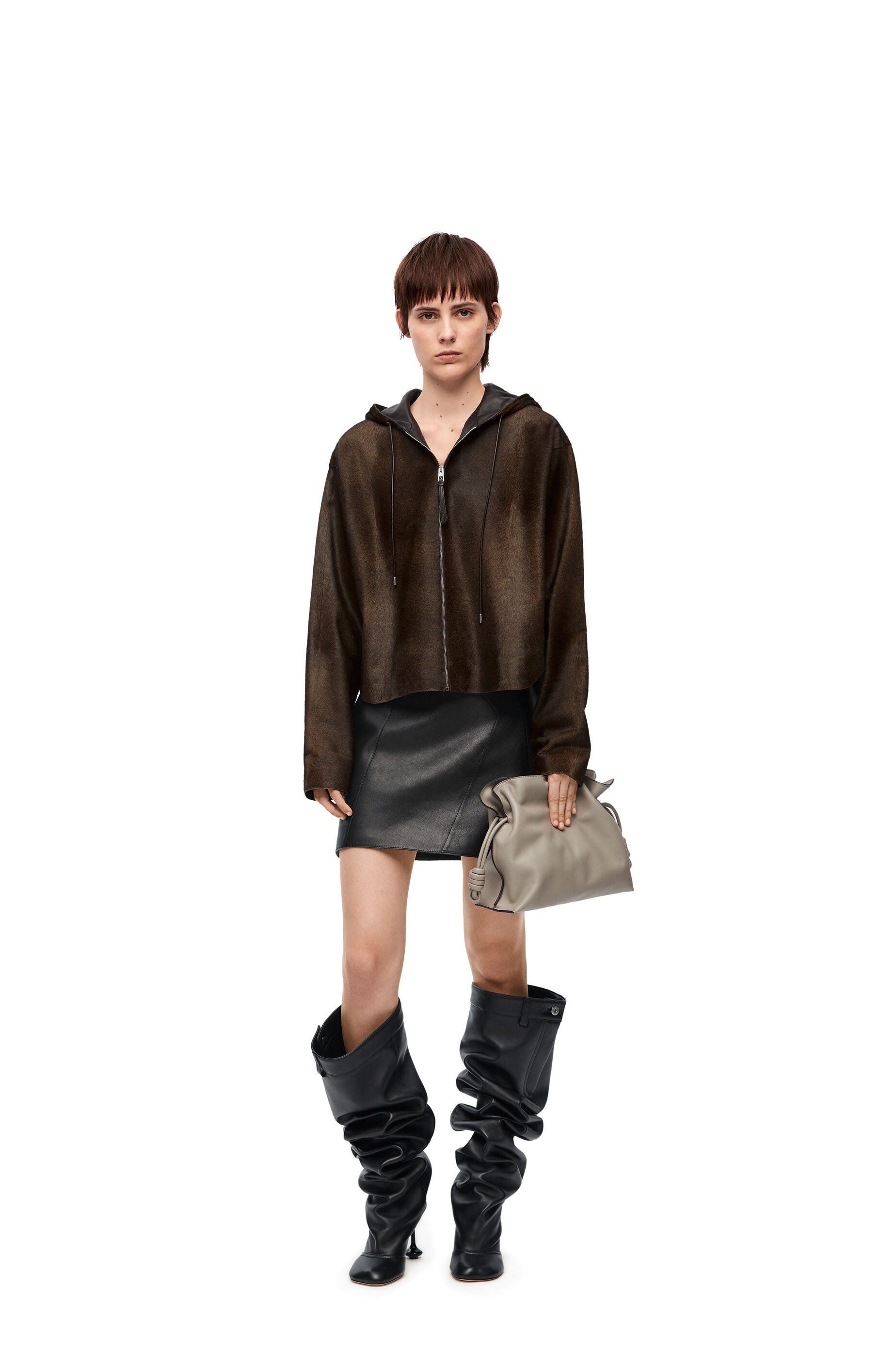 Puzzle skirt in nappa lambskin - 1