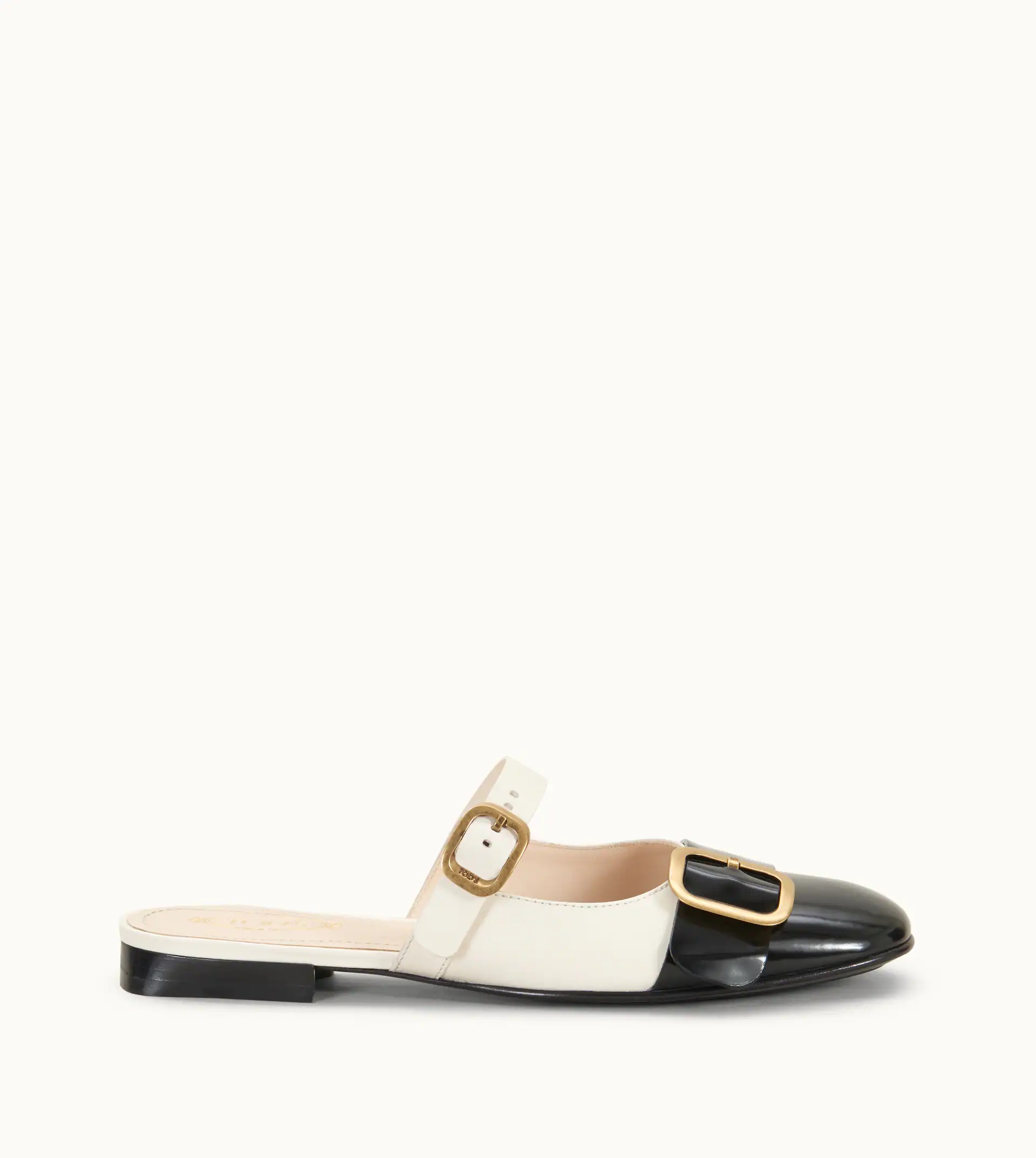 SANDALS IN LEATHER - WHITE, BLACK - 1