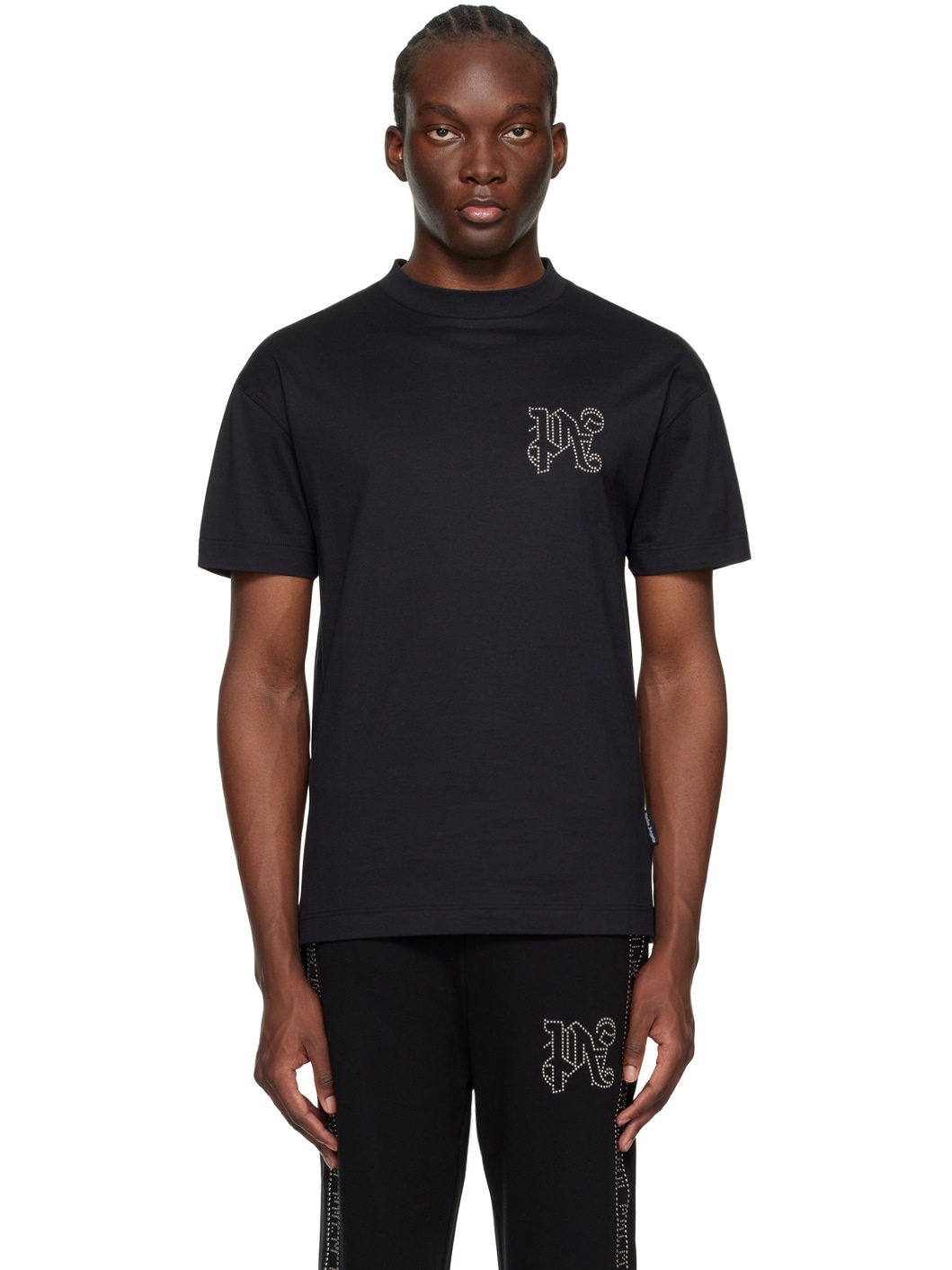 Black Monogram Stud T-Shirt - 1