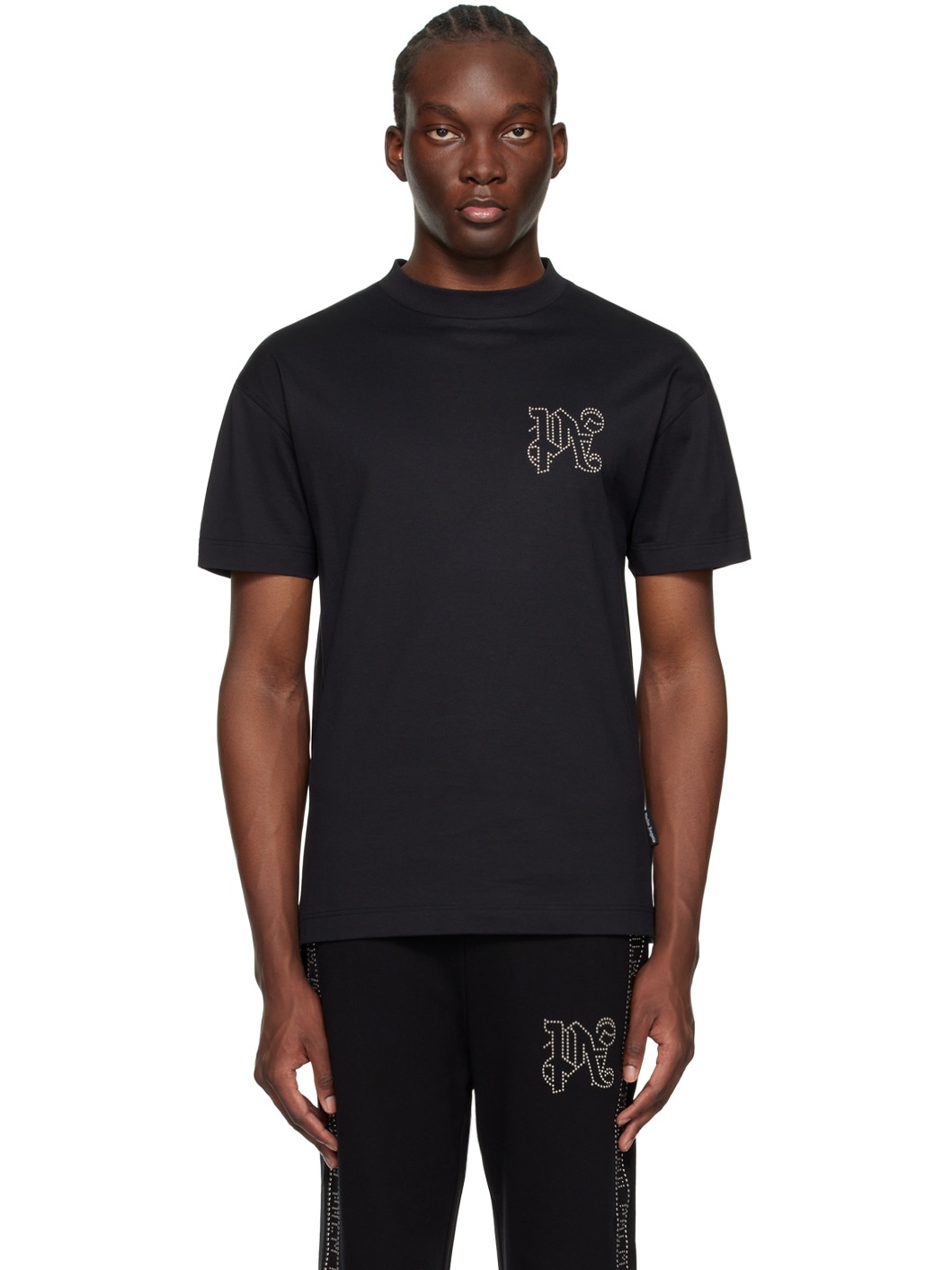 Black Monogram Stud T-Shirt - 1