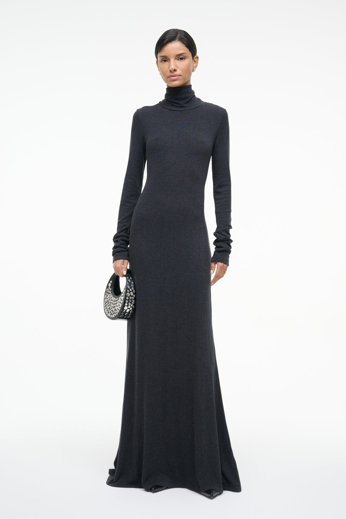 STAUD VANYA DRESS CHARCOAL - 4