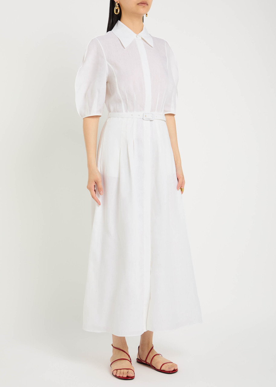 Gabriela Hearst Maude Darted Linen Midi Shirt Dress - 2