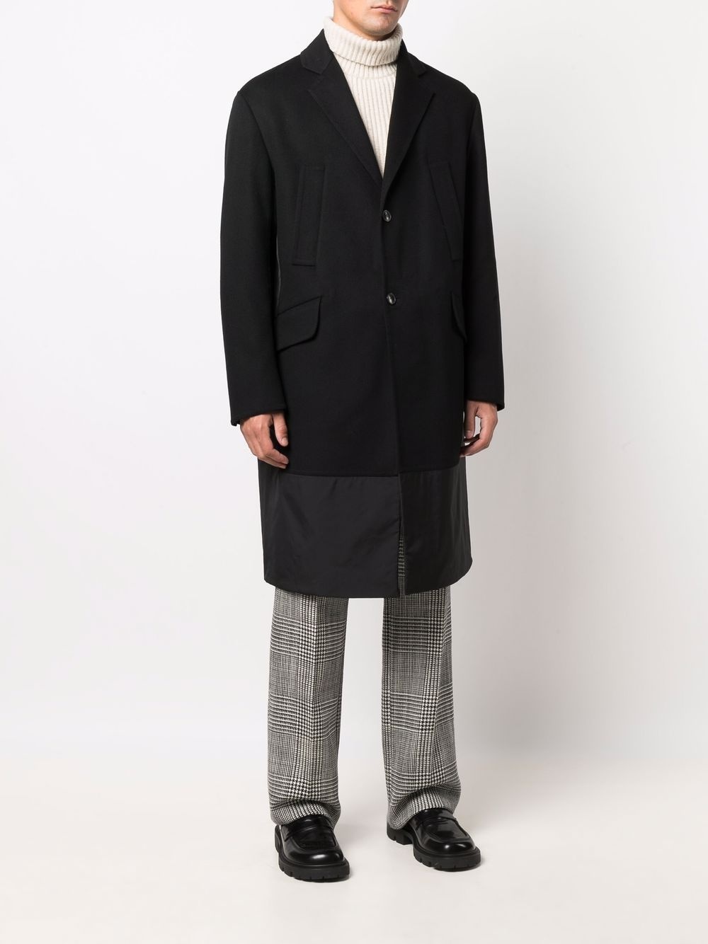 single-breasted mid-length coat - 3