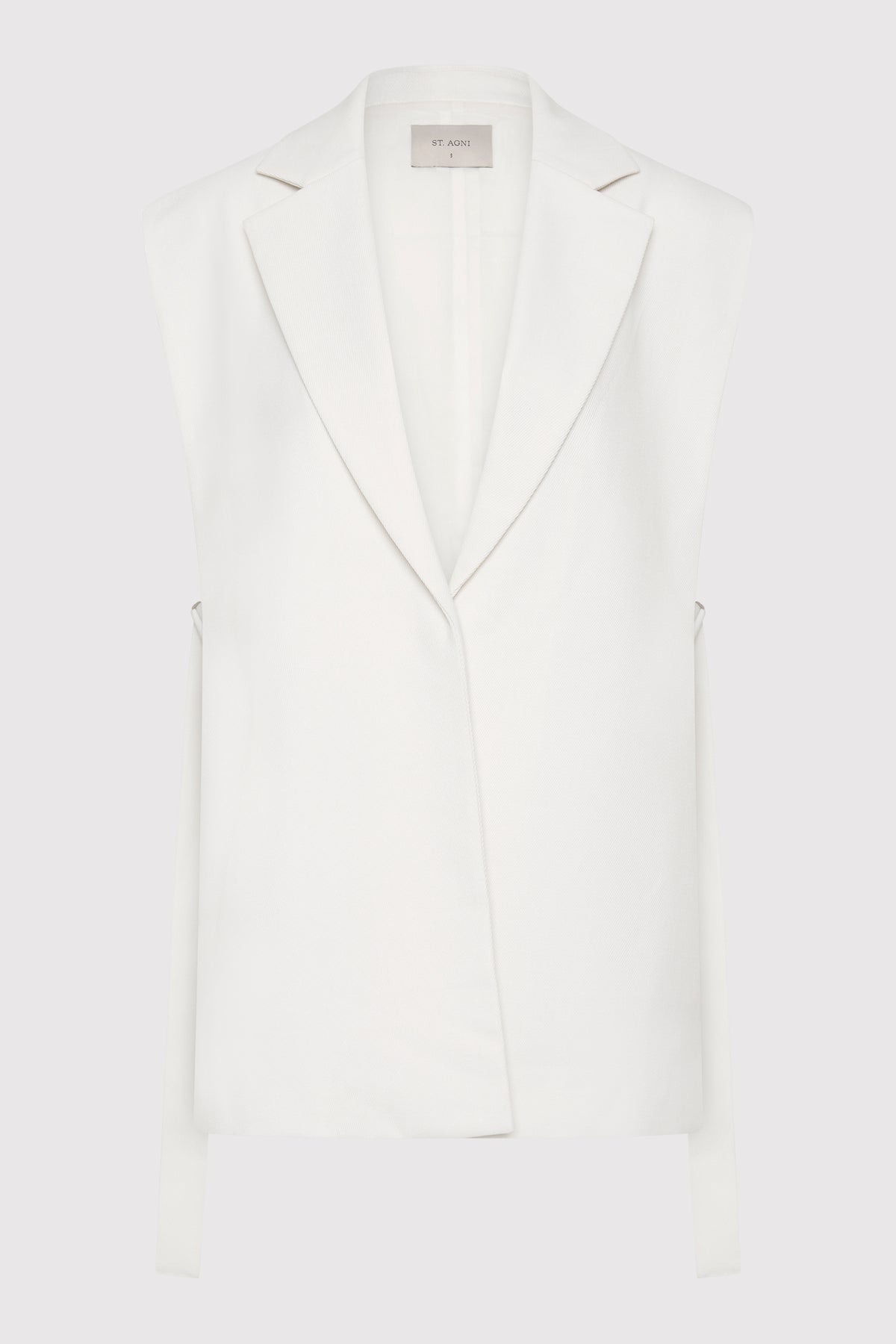 Relaxed Side Tie Vest - Off White - 1