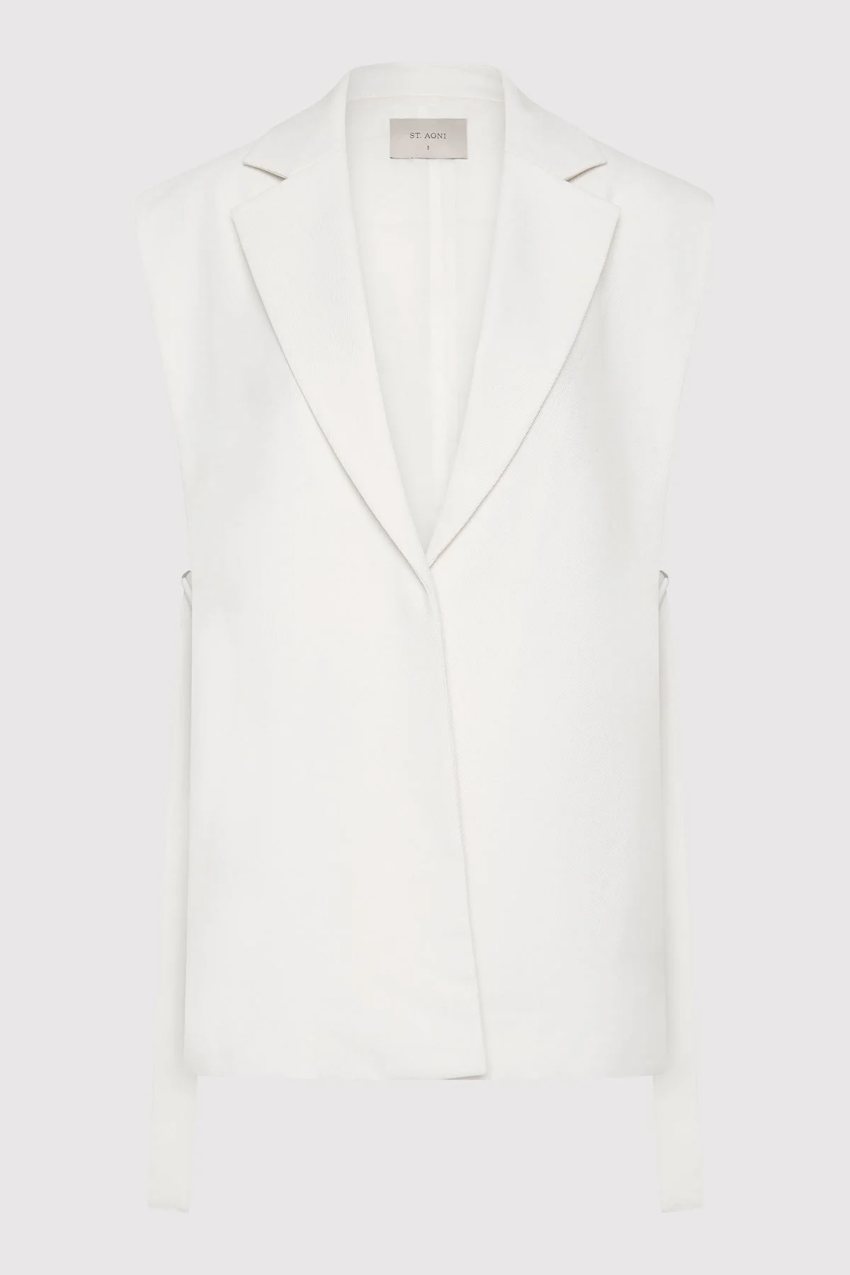 Relaxed Side Tie Vest - Off White - 1