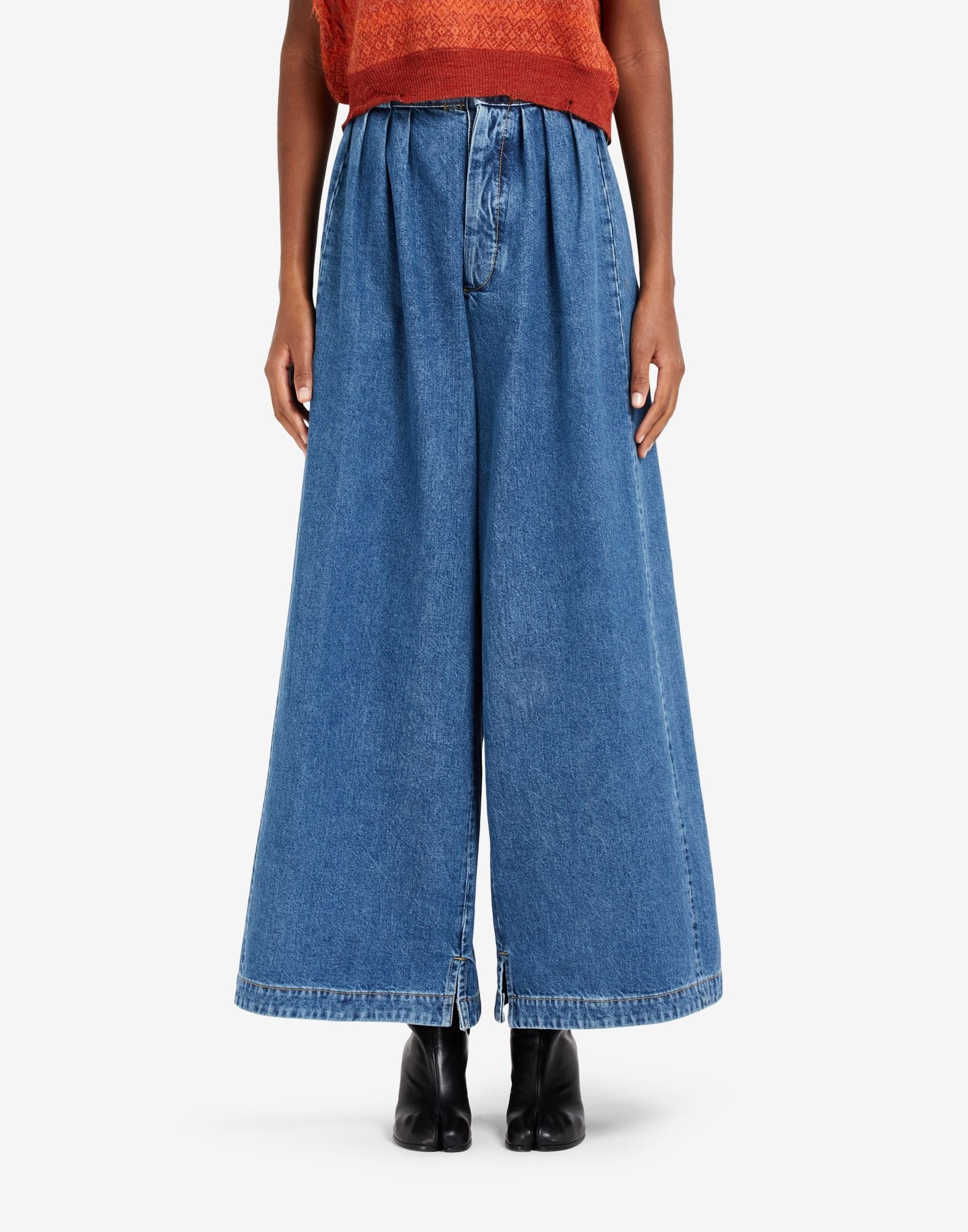 Wide-leg denim trousers - 5