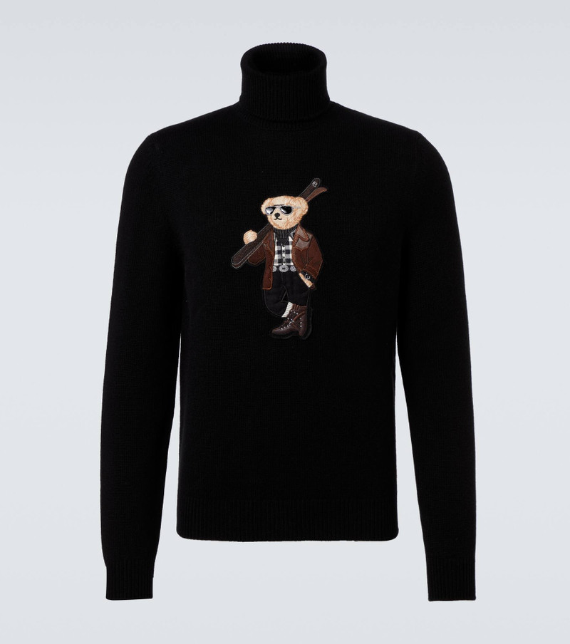 Embroidered cashmere turtleneck sweater 1