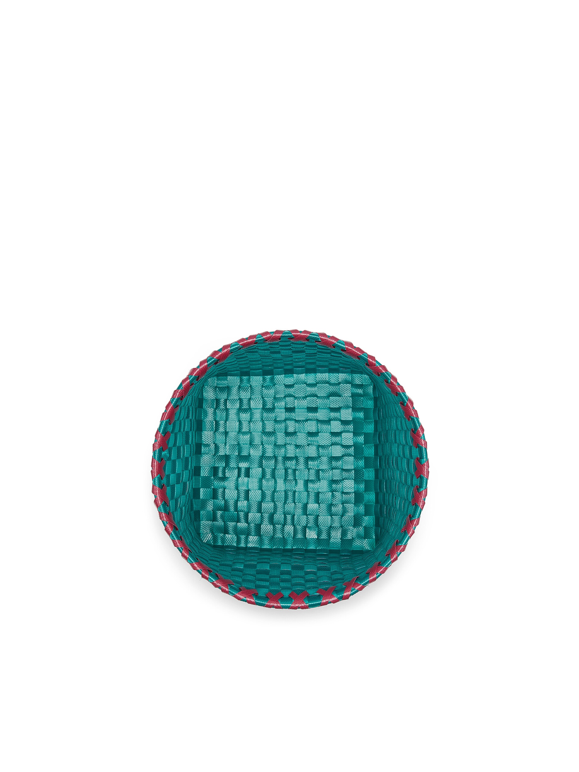 MARNI MARKET BLUE AND BURGUNDY WOVEN BASKET - 4