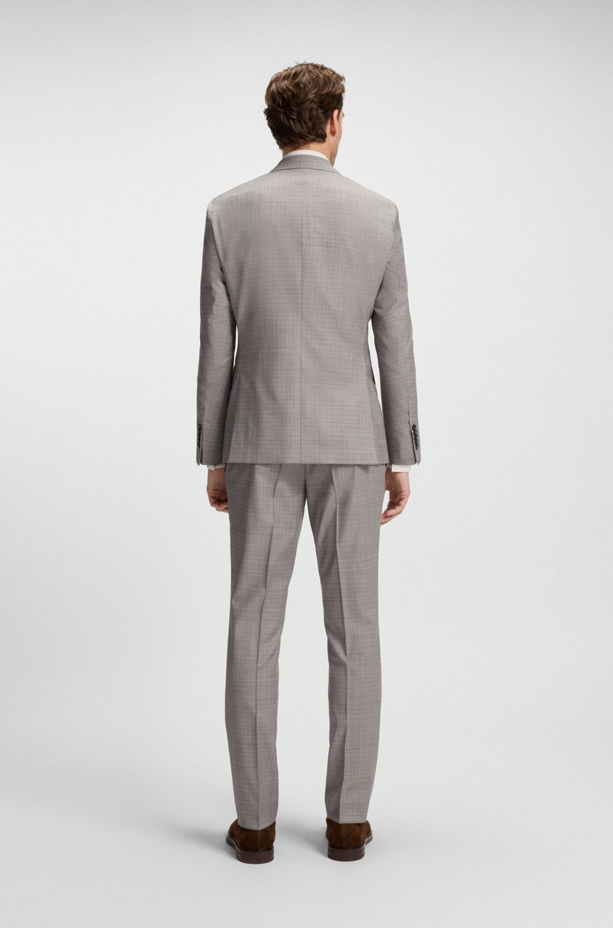 REGULAR-FIT SUIT IN CHECKED WOOL - 3
