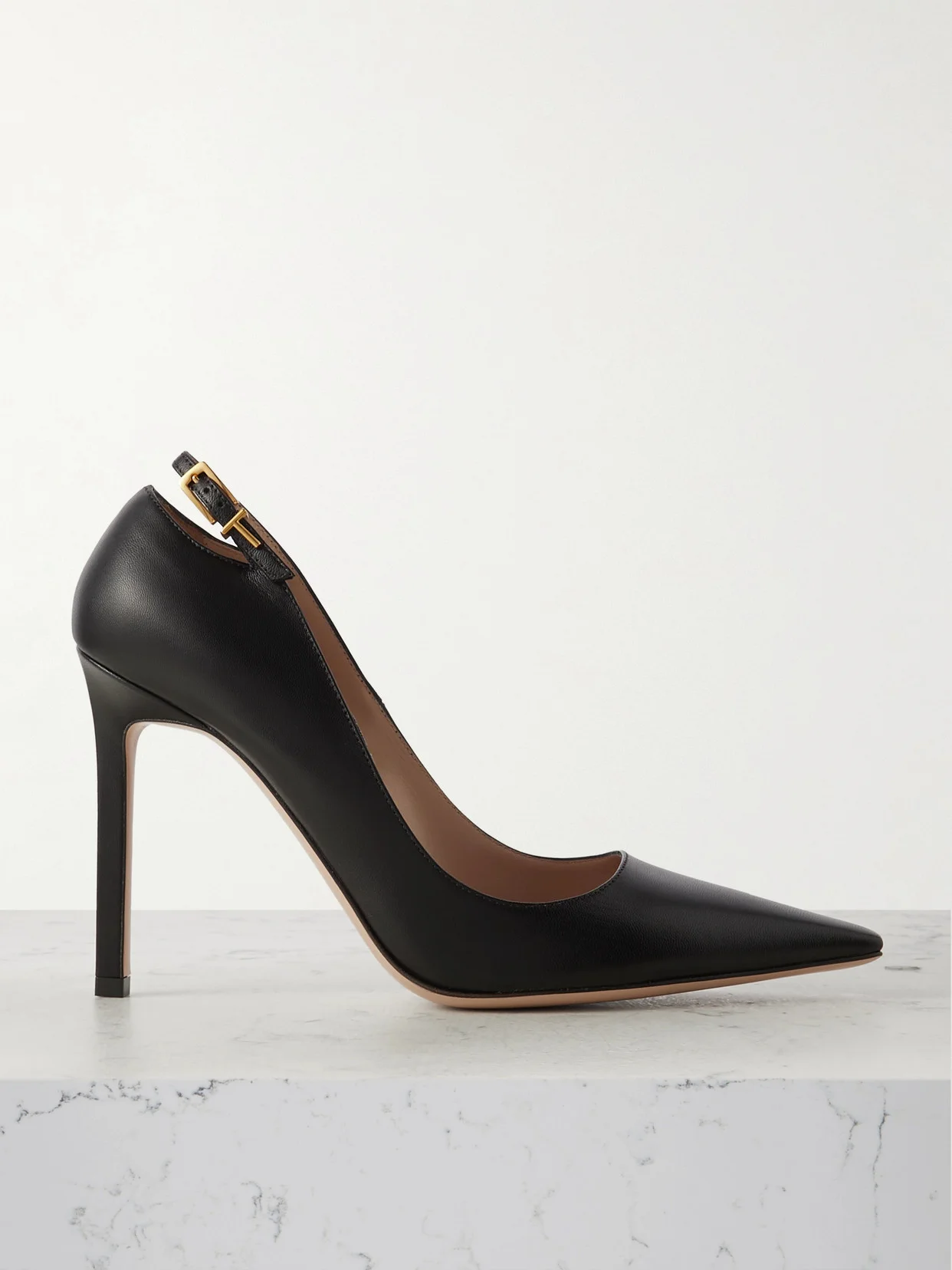 Angelina Cutout Buckle-detailed Leather Pumps - 1