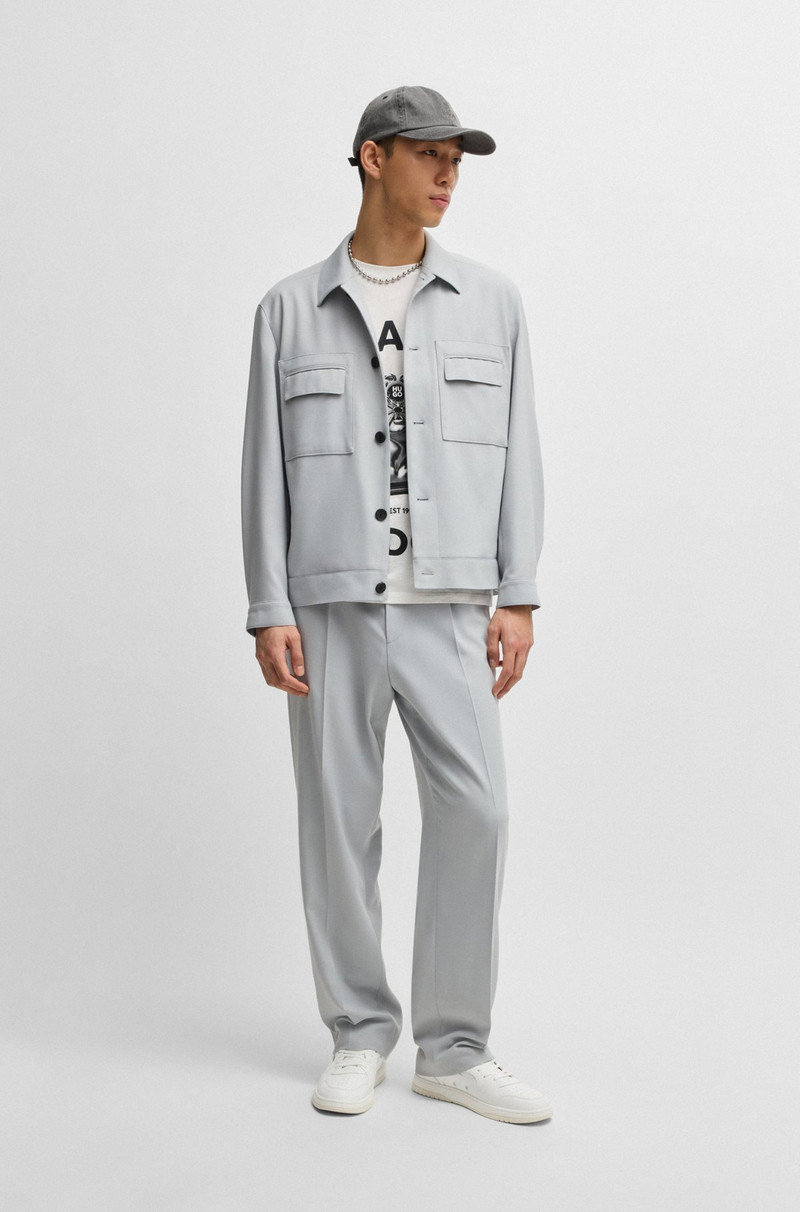 HUGO FAUX-LEATHER LACE-UP TRAINERS WITH LOGO DETAILS outlook