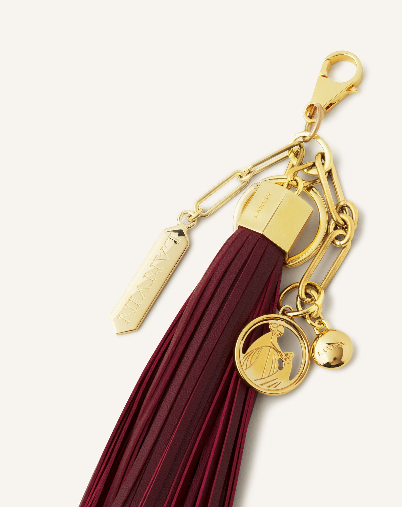 LARGE LEATHER POMPOM BAG CHARM - 2