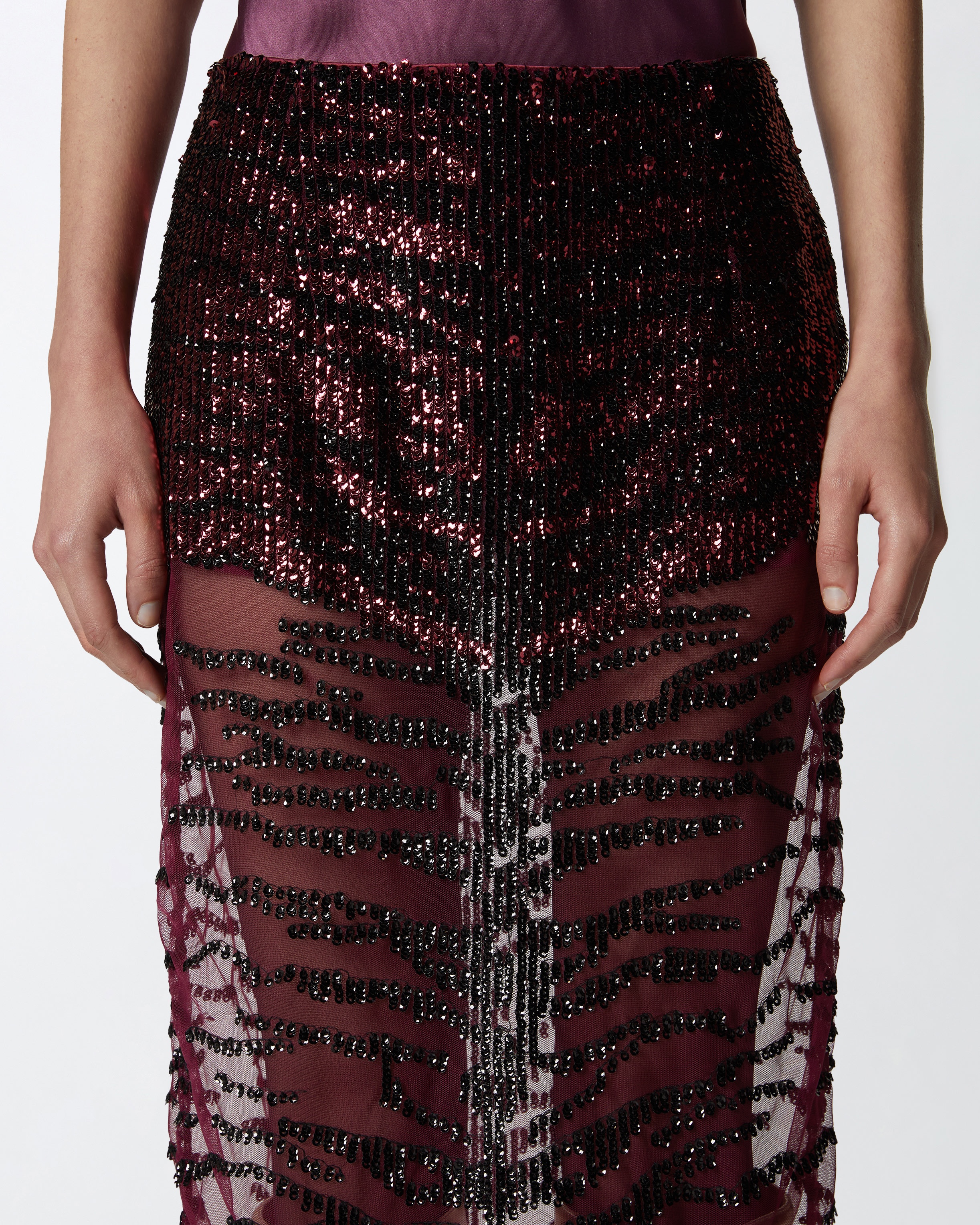PENCIL SKIRT WITH ZEBRA-EFFECT SEQUIN EMBROIDERY - 4