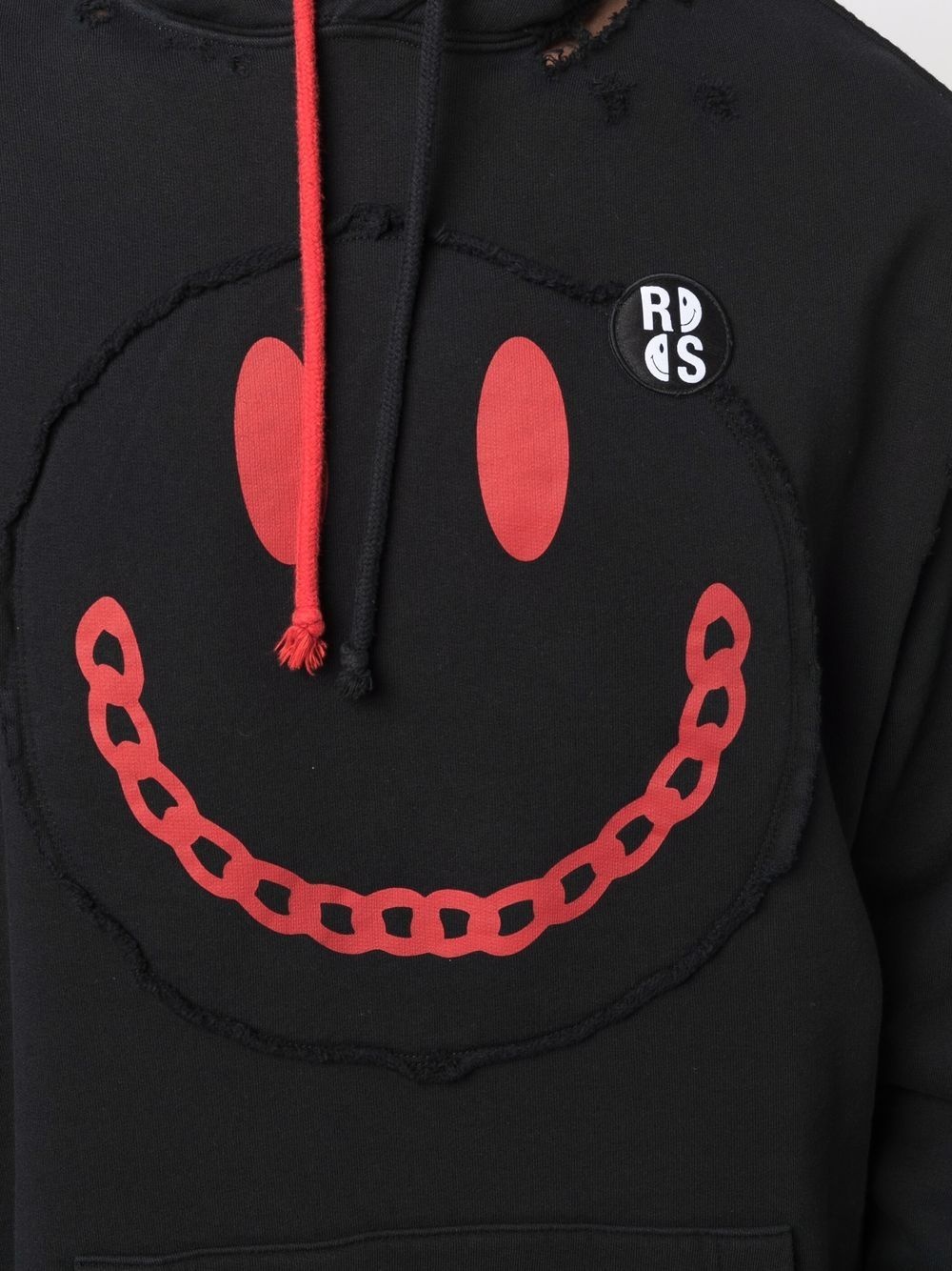 x Smiley distressed-finish hoodie - 5