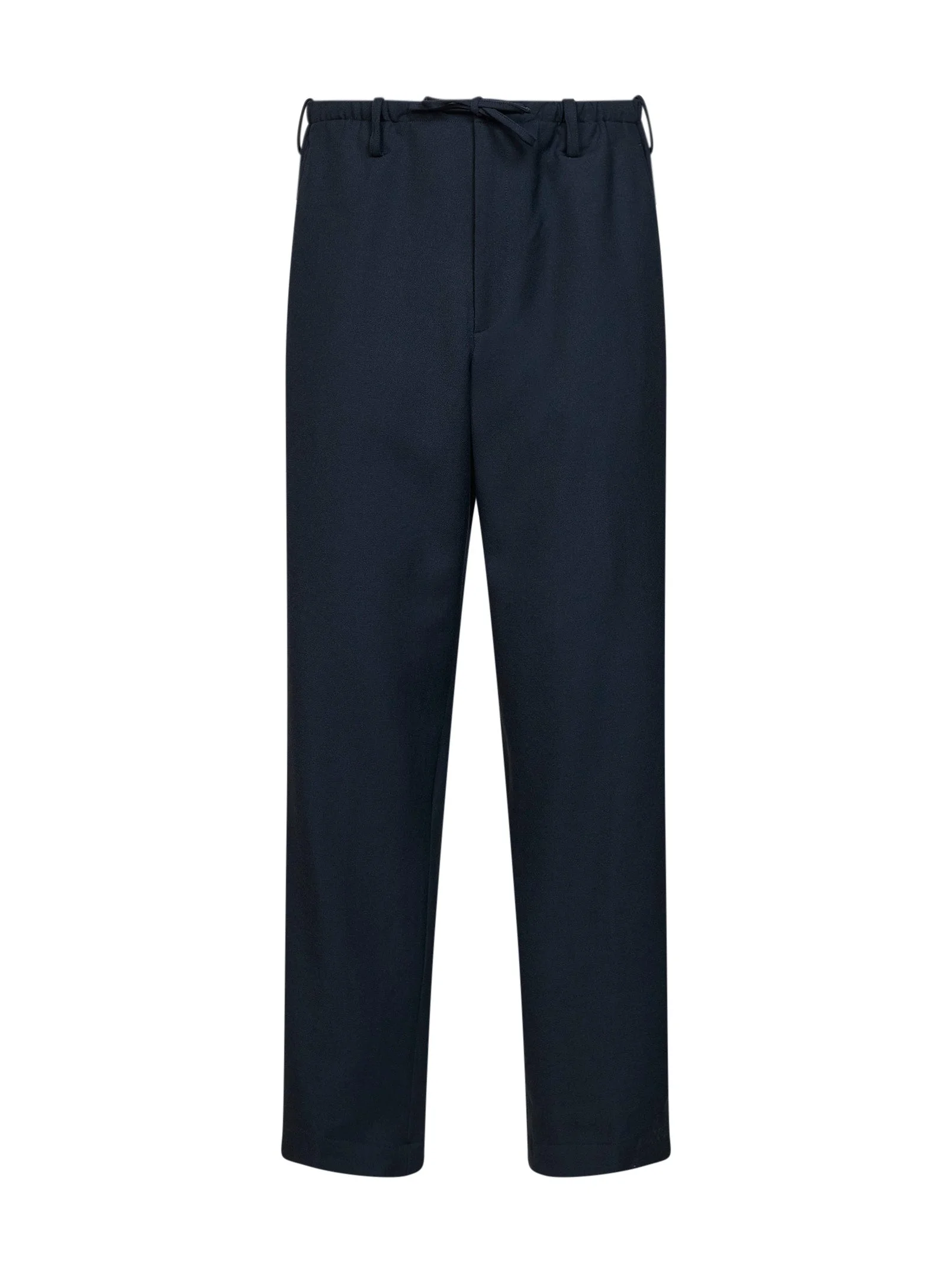 Navy blue wool Penny straight-leg trousers - 1