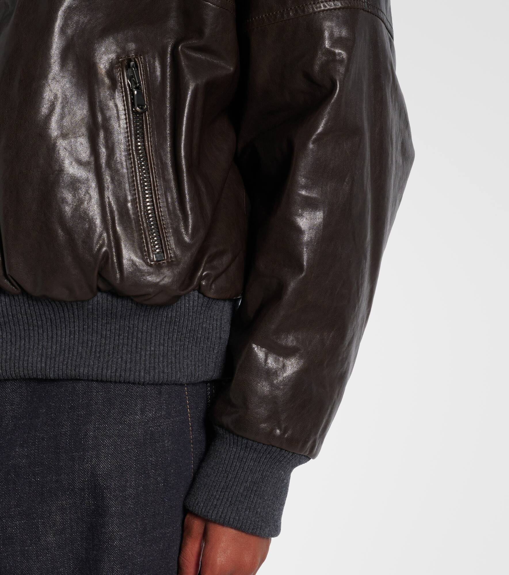 Leather blouson - 5