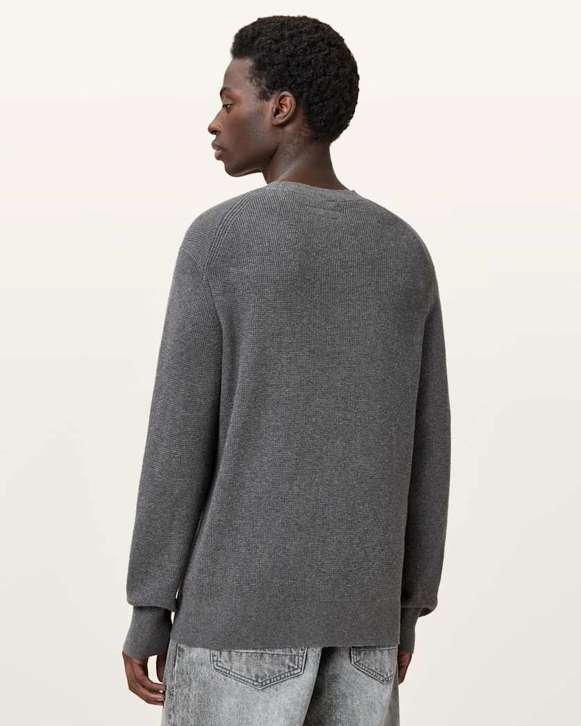 ASPEN WAFFLE TEXTURE CREW NECK RAMSKULL SWEATER - 1