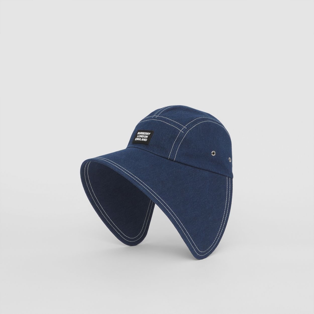 Logo Appliqué Denim Bonnet Cap - 6