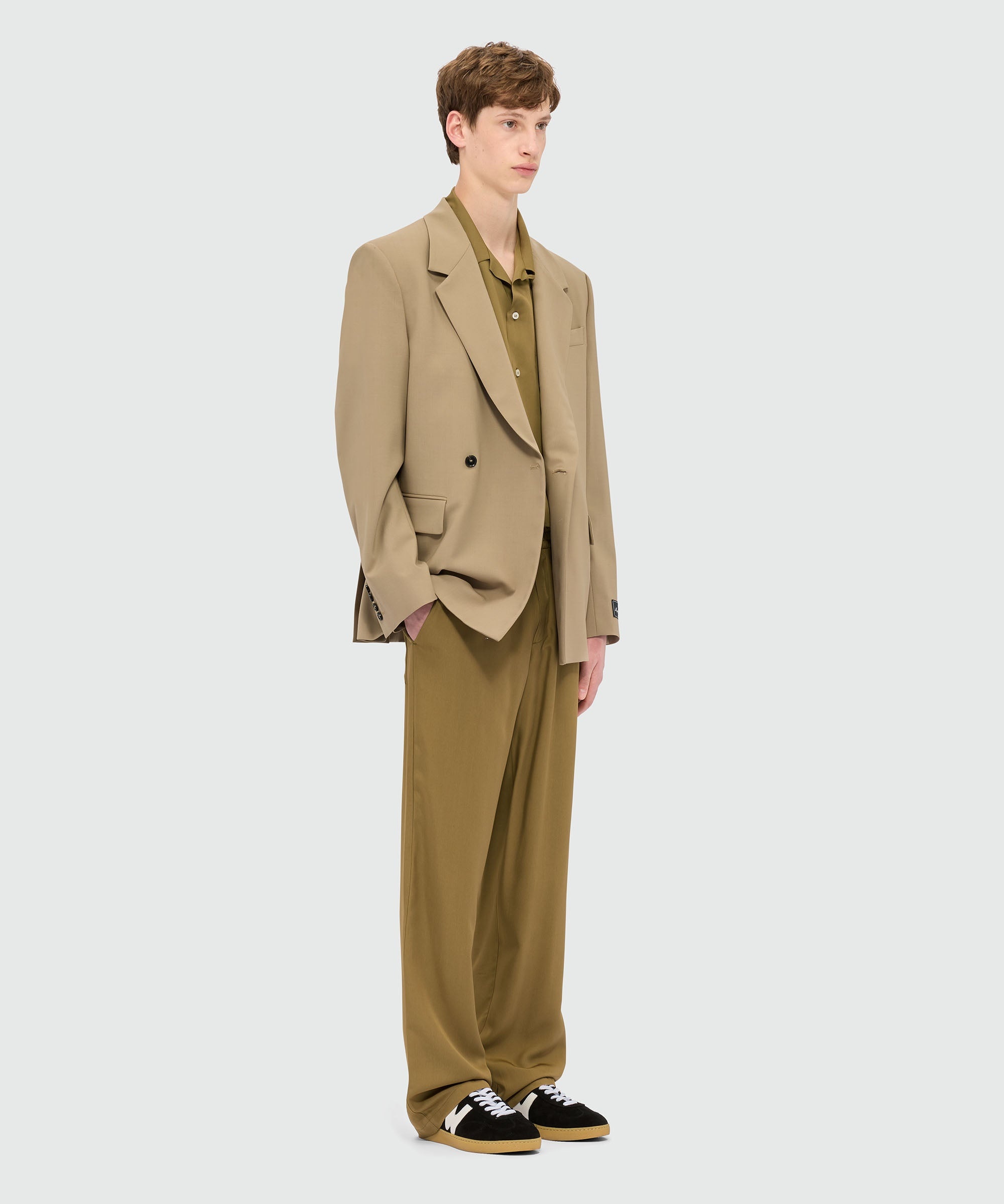 Shirt in brown fluid fabric - 4