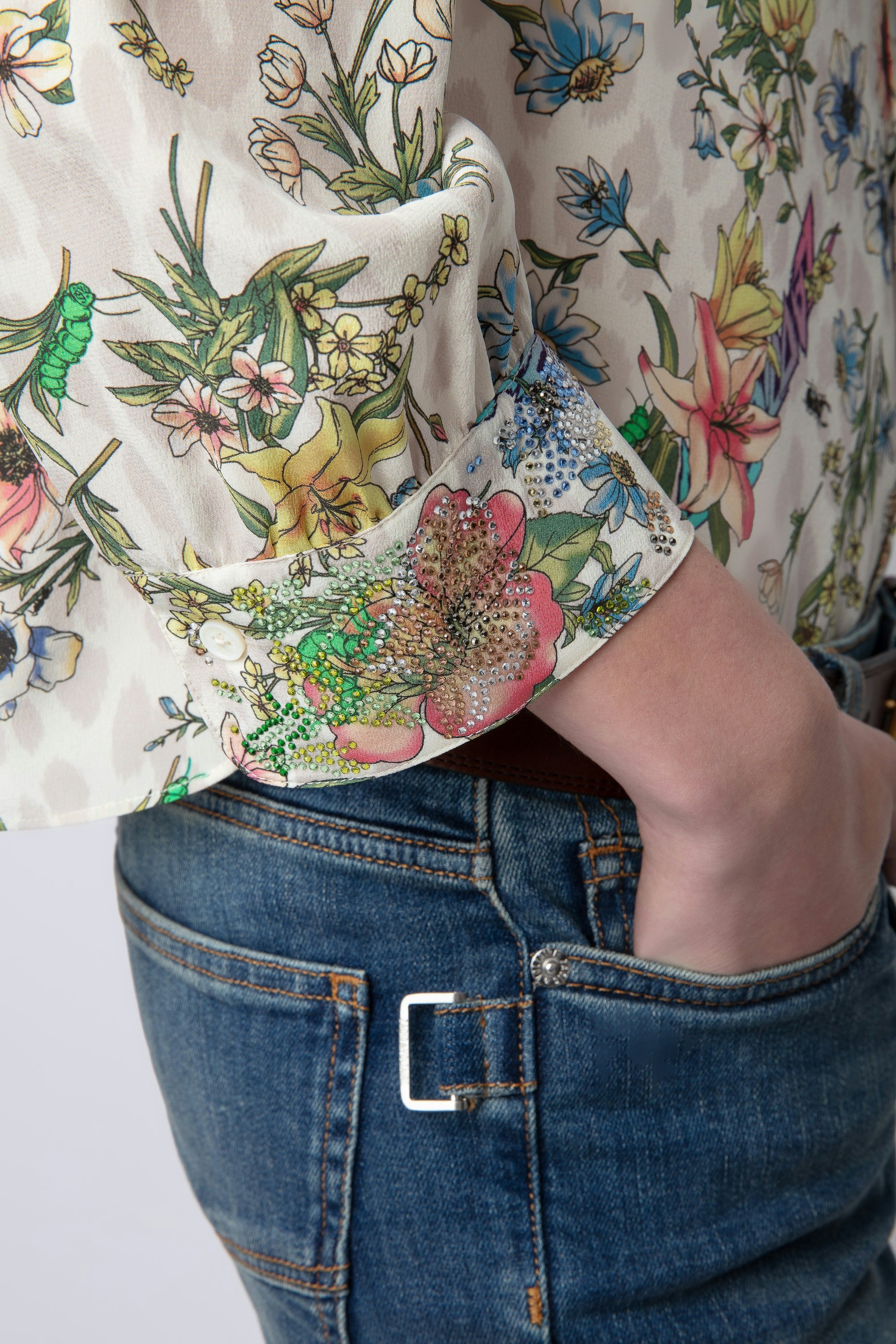 Tadeo Diamanté Silk Blouse - 4
