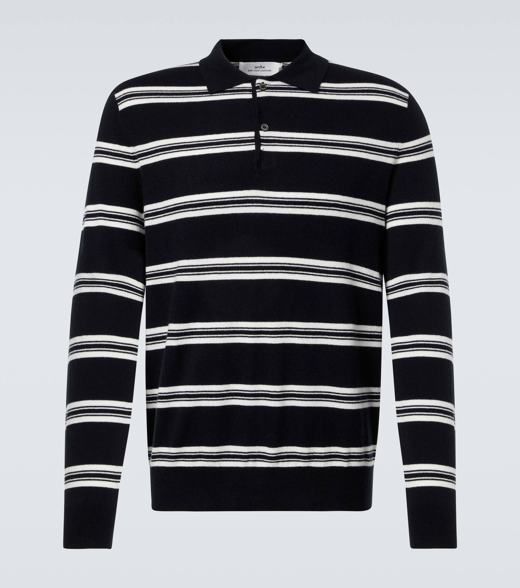 Mr Swansea striped cashmere polo sweater - 1