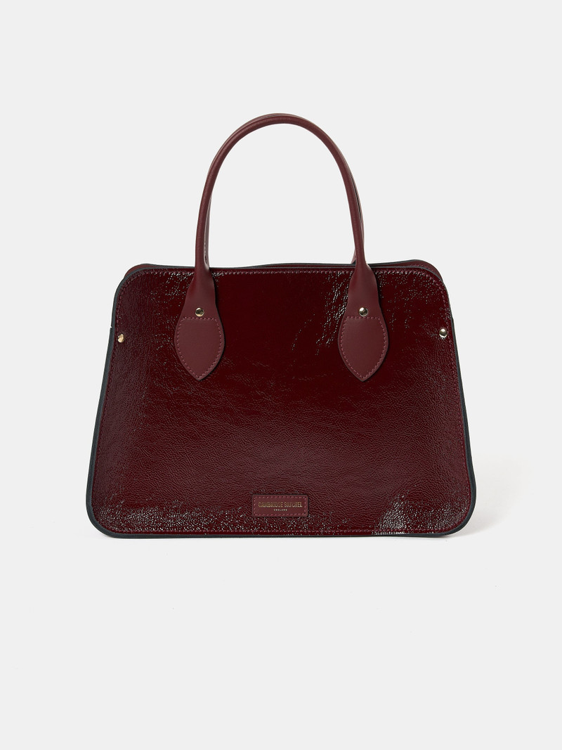 The Mini Work Bag - Oxblood Patent 5