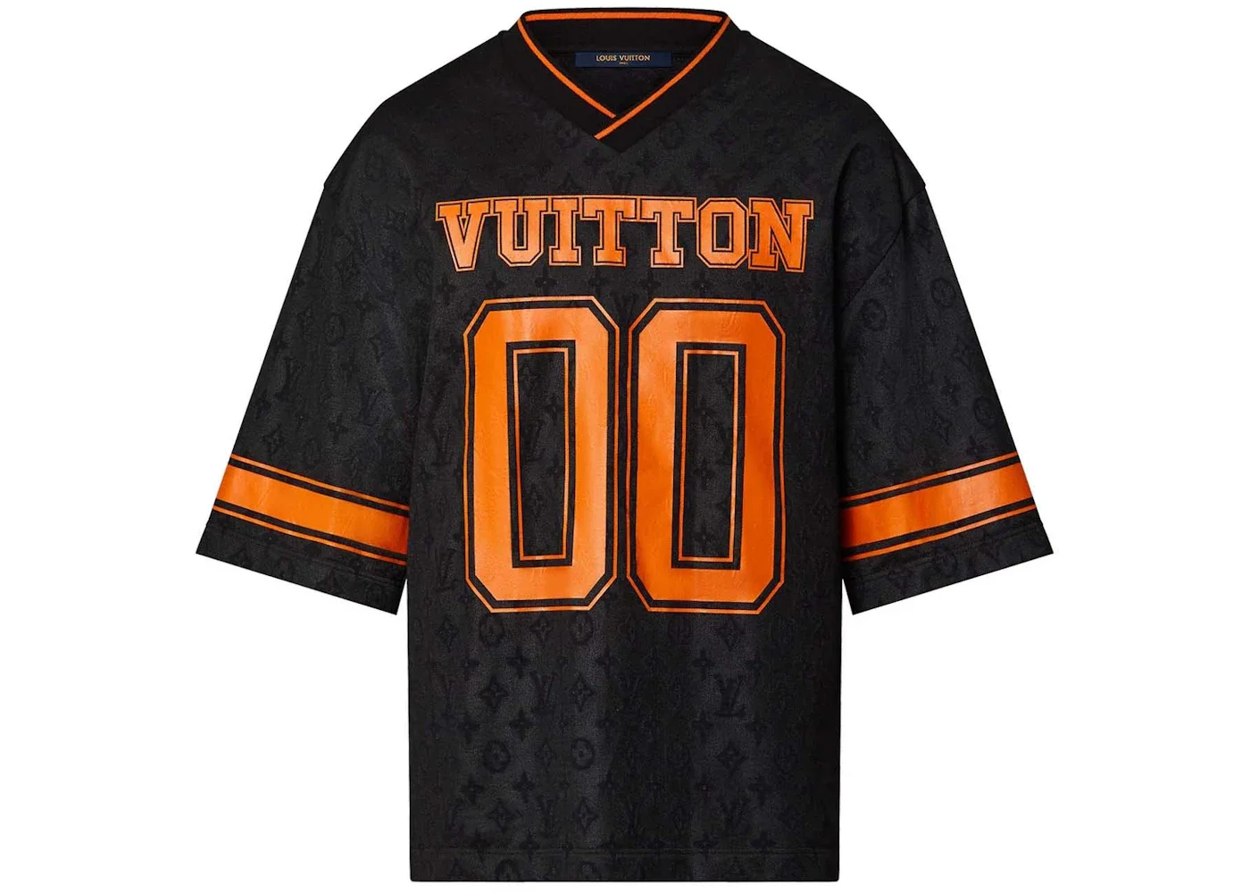 Louis Vuitton Monogram Sporty V-Neck T-shirt Black - 1