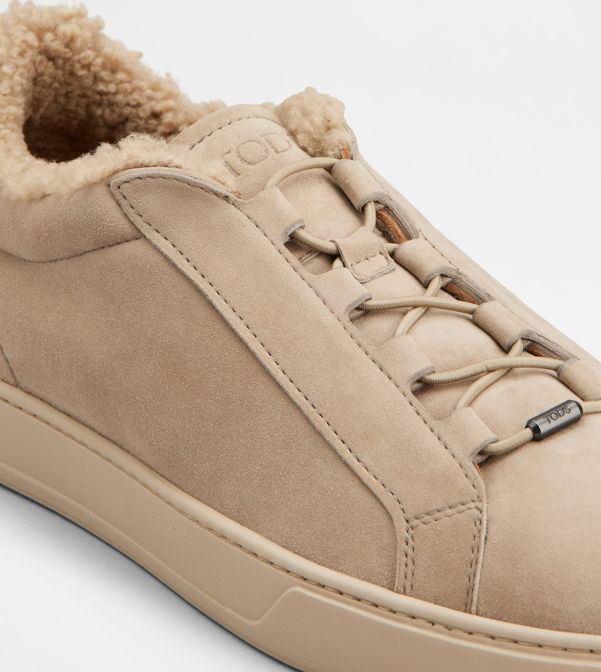 SNEAKERS IN PASHMY SUEDE - BEIGE - 6