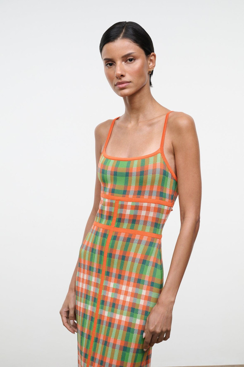 STAUD LYRA DRESS VILLA PLAID 5