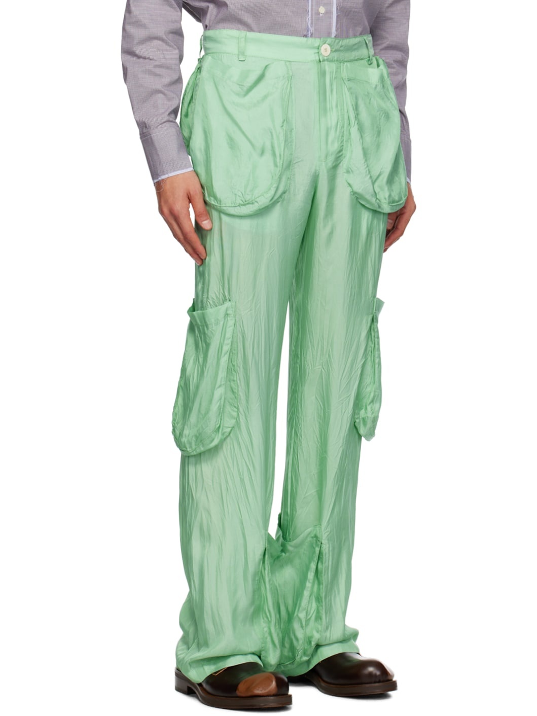 Green Cargo Pocket Trousers - 2