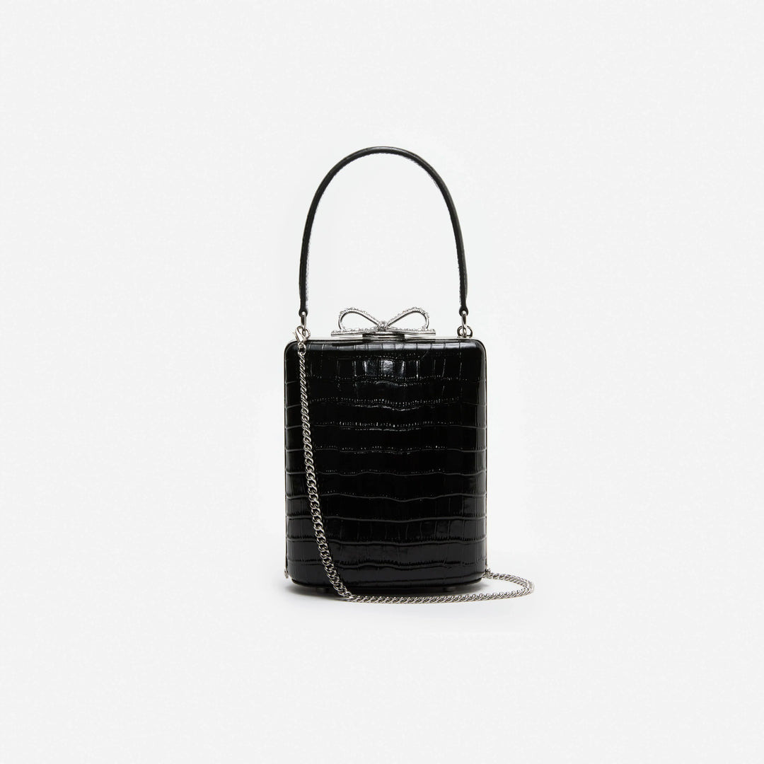 Black Croc Mini Bag - 3