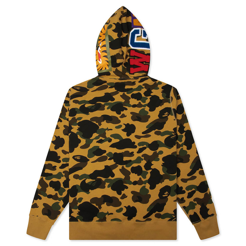 A BATHING APE® 1ST CAMO SHARK FULL ZIP HOODIE - YELLOW outlook