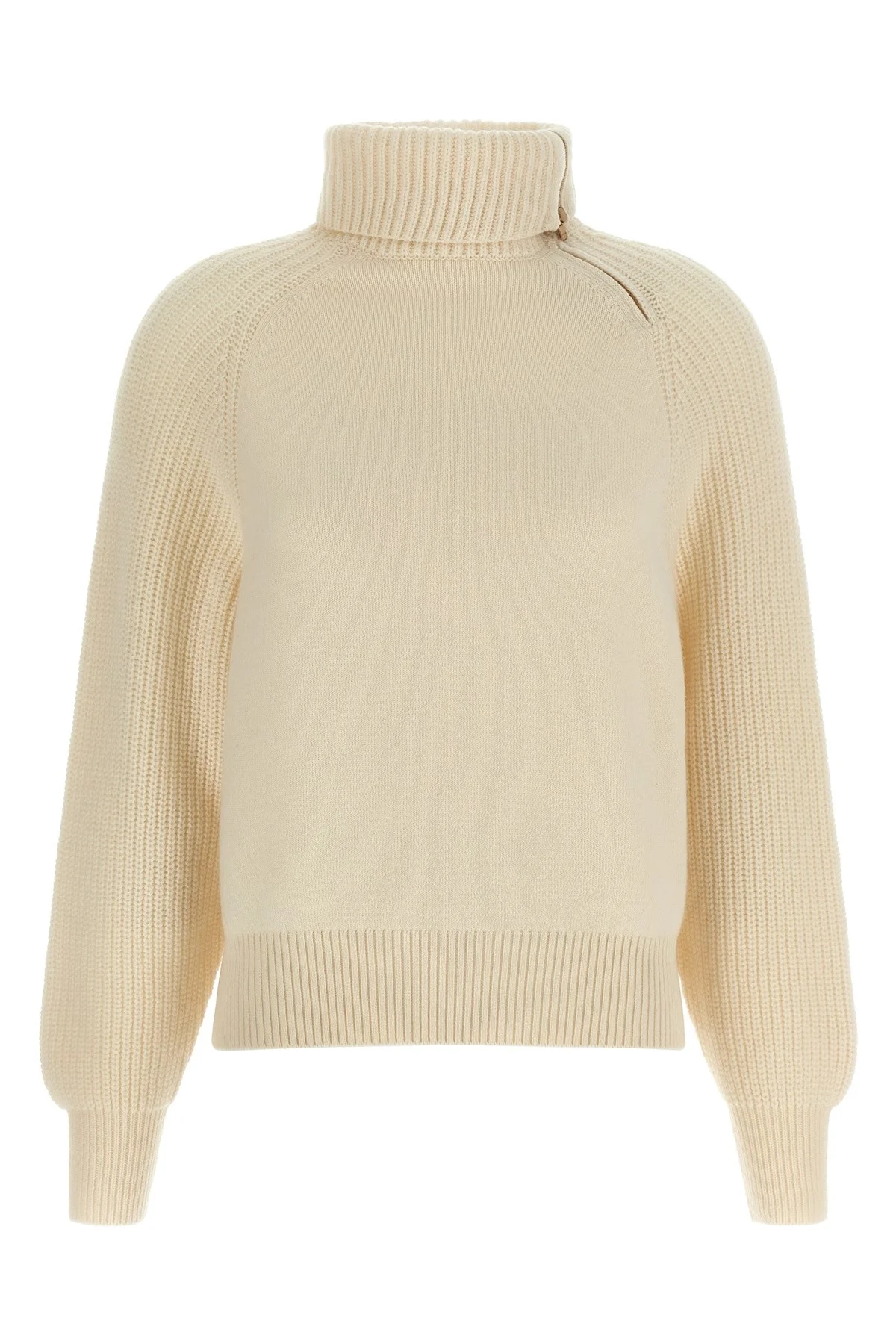 High Neck Sweater With Zip - 1