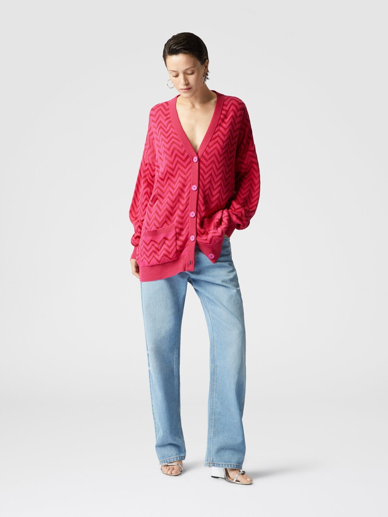 Missoni Tonal chevron oversized cardigan outlook