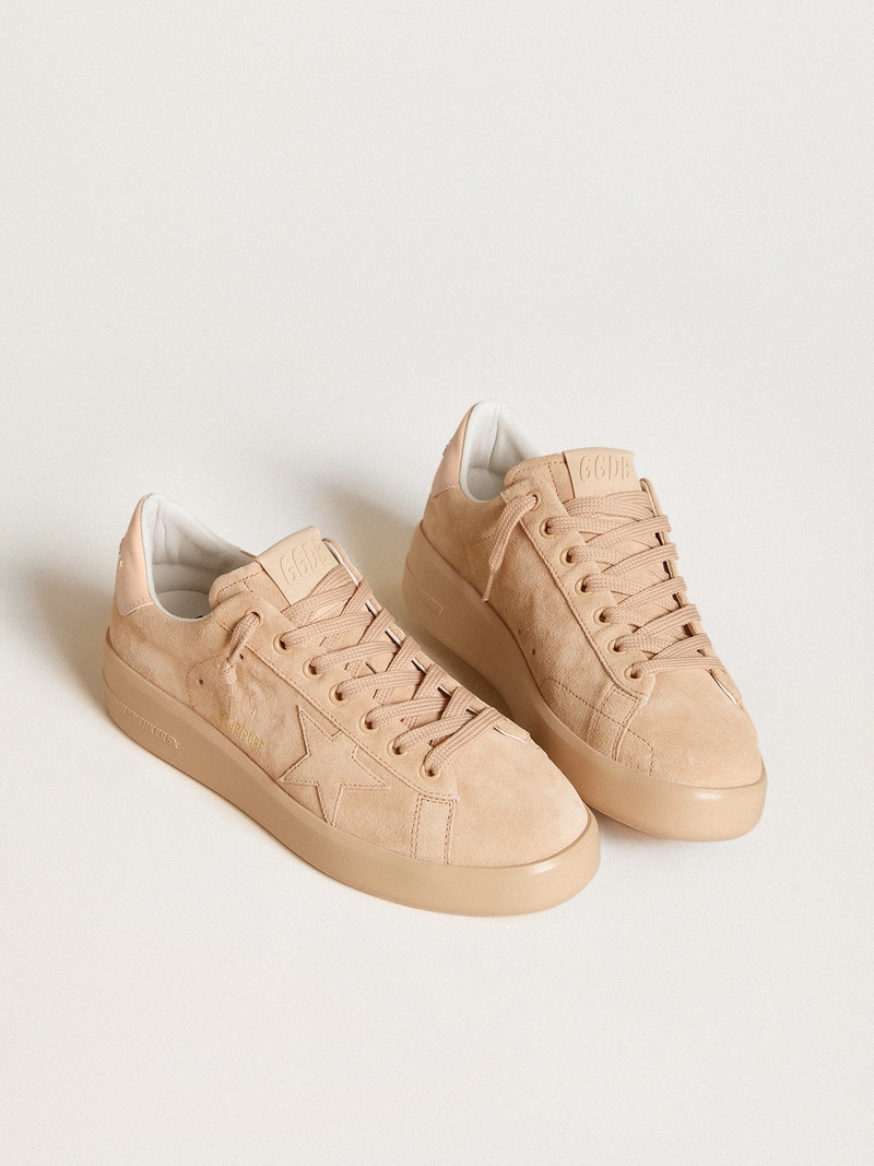 Golden Goose Purestar in suede with suede star and light pink leather heel tab outlook