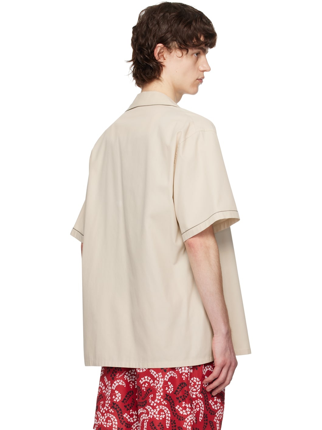 Beige Fluid Bowling Shirt - 3