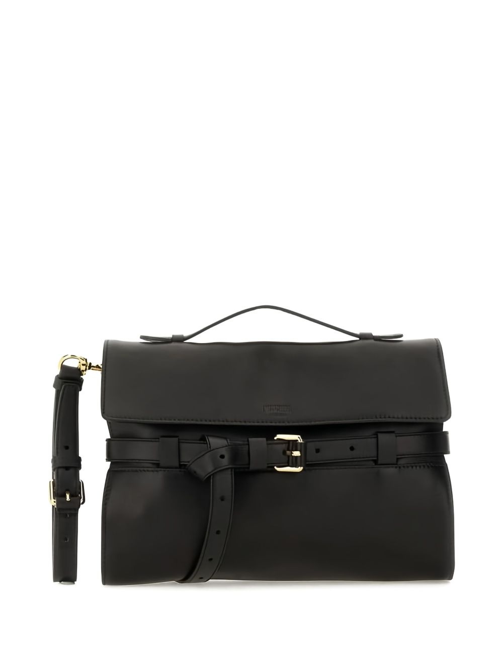 belted leather tote bag - 2