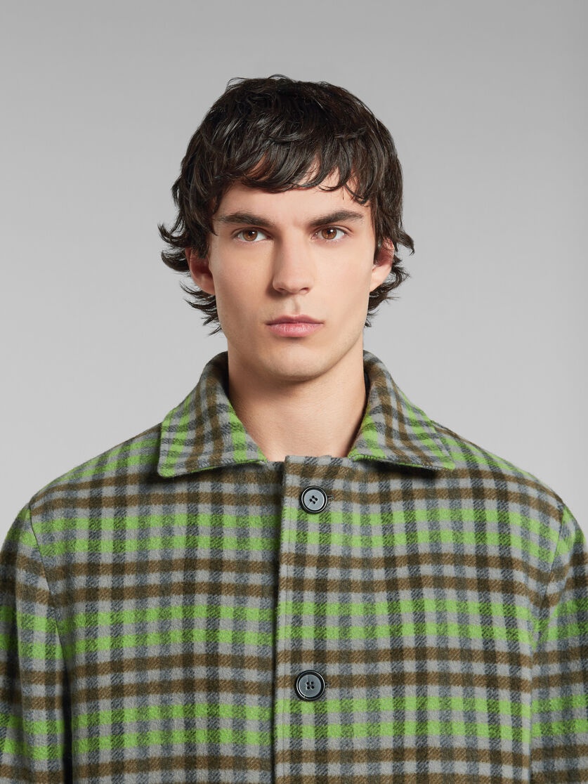 WOOL COAT WITH WAVY CHECK PATTERN - 4