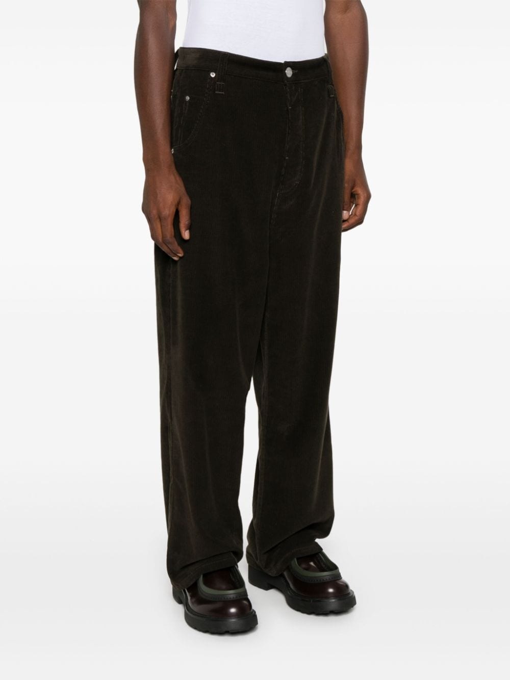 corduroy straight-leg trousers - 3