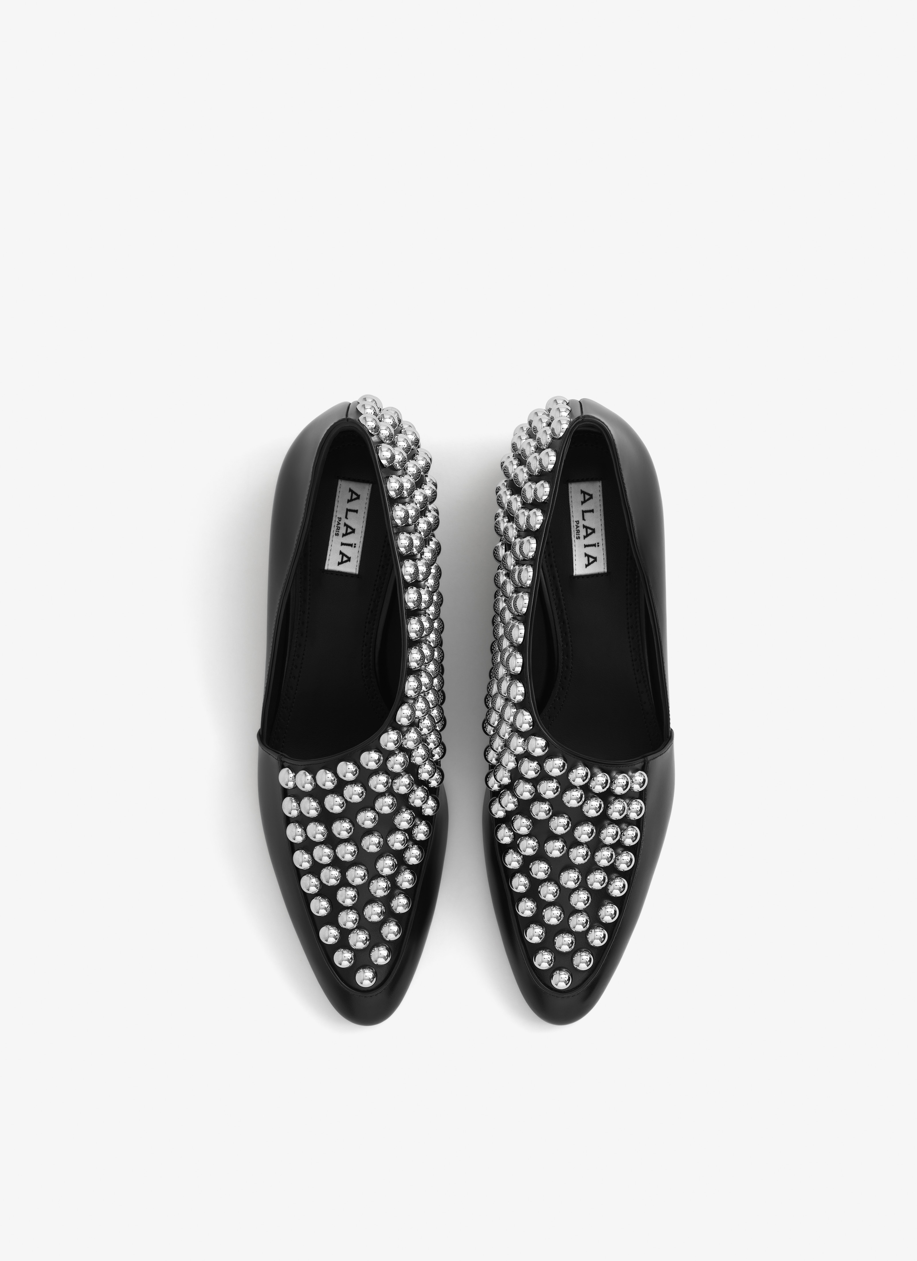ASYMETRIC LOAFERS IN GLOSSY CALFSKIN WITH STUDS - 3
