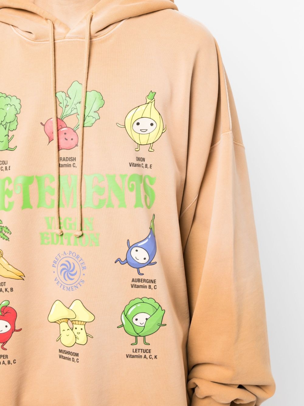 Vegan Logo drawstring hood - 6