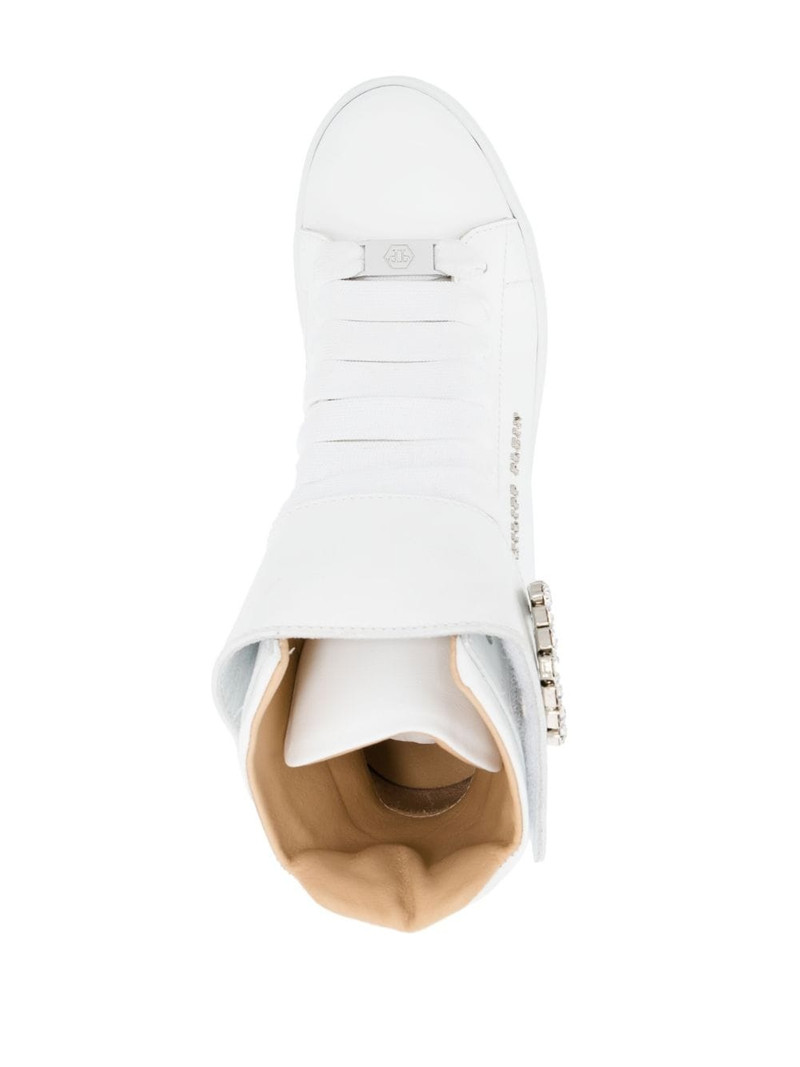 Crystal leather hi-top sneakers 4