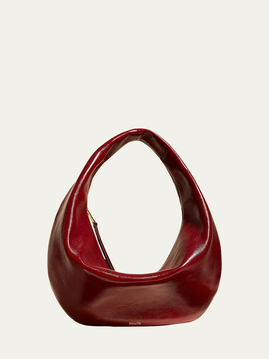 Olivia Medium Crackle Patent Hobo Bag - 1